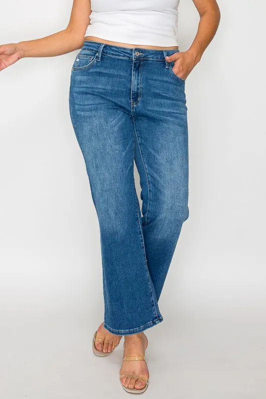 bytos Full Size Cat's Whiskers Mid Rise Ankle Jeans - PBNJ FASHIONS