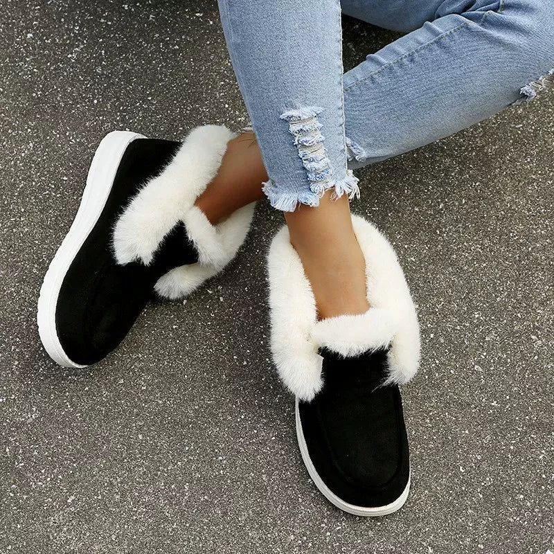 Cozy Fuzzy Trim Ankle Boots - PBNJ FASHIONS
