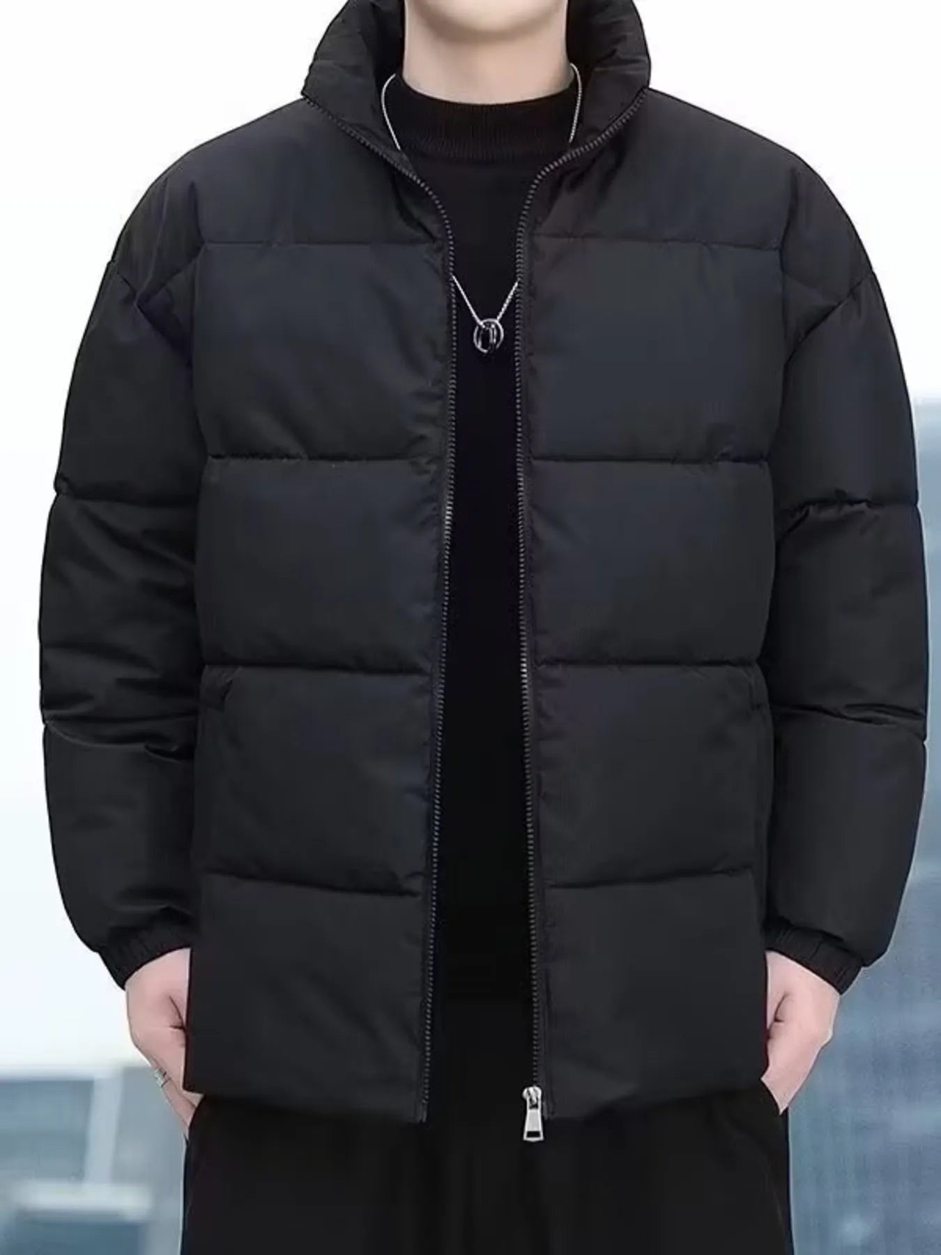 Men's Plus Size Quilted Zip Up Winter Coat - PBNJ FASHIONS