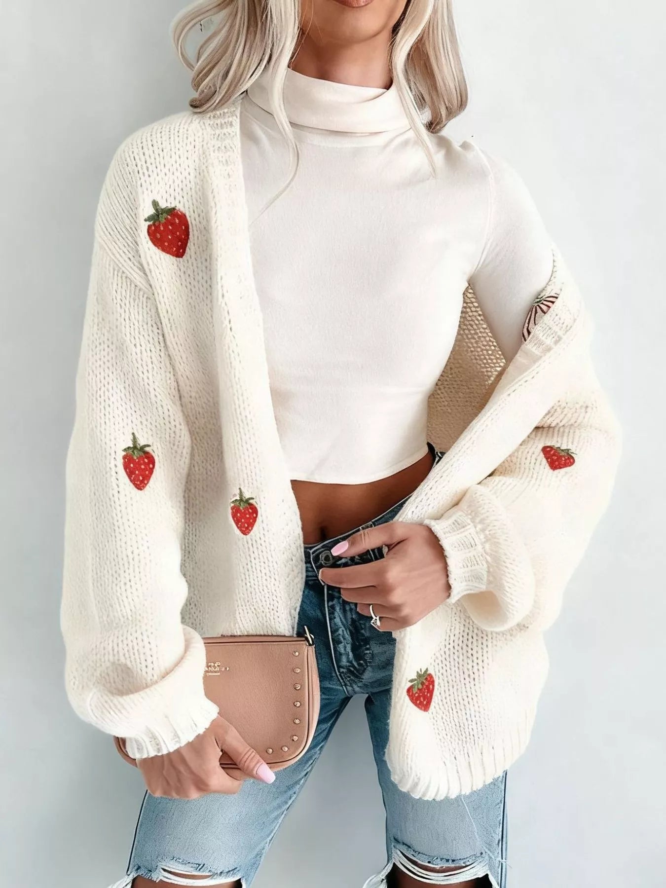 Embroidered Button Up Cardigan - PBNJ FASHIONS