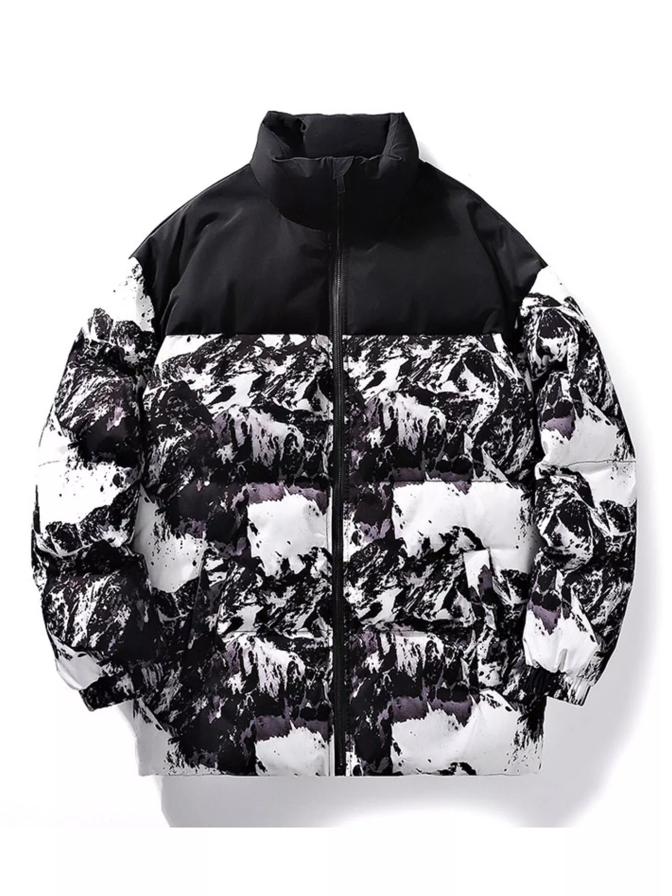 Men's Full Size Printed Padded Winter Coat Plus Size - PBNJ FASHIONS