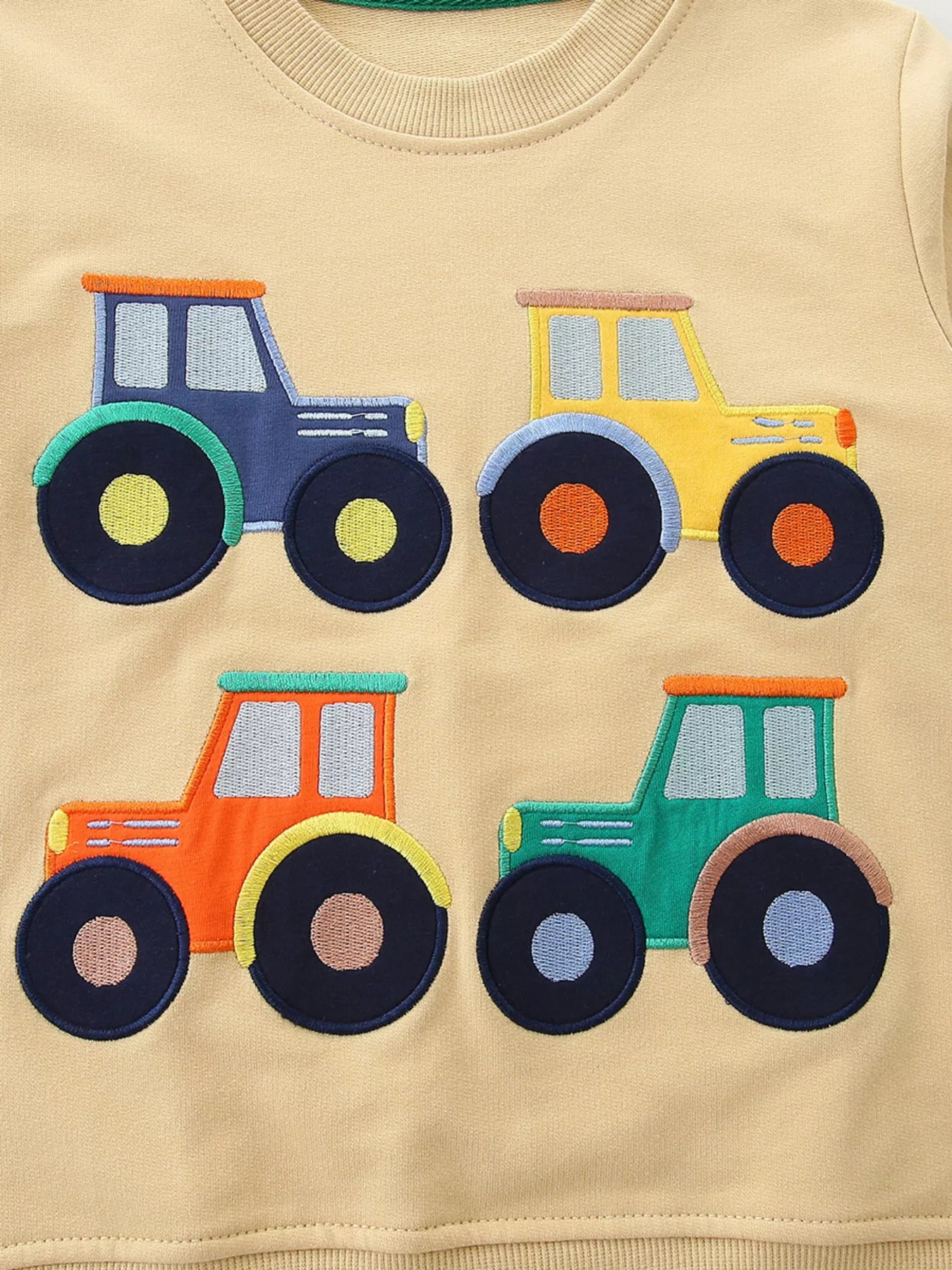 Children's Tractor Embroidered Crew Neck Sweatshirt - PBNJ FASHIONS