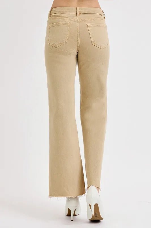 RISEN Full Size Raw Hem Wide Leg Jeans Plus Size - PBNJ FASHIONS