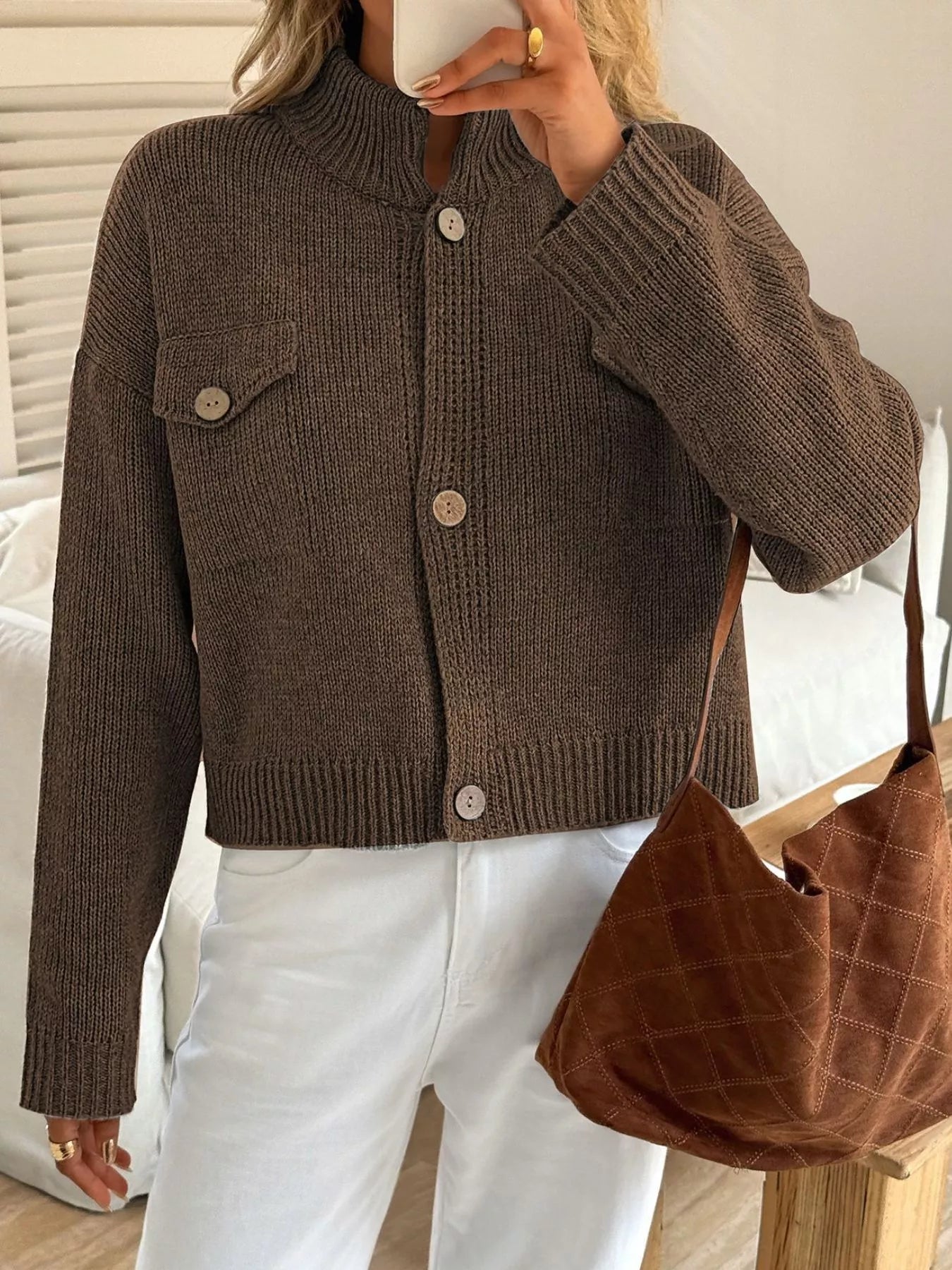 Button - Down Knit Cardigan - PBNJ FASHIONS