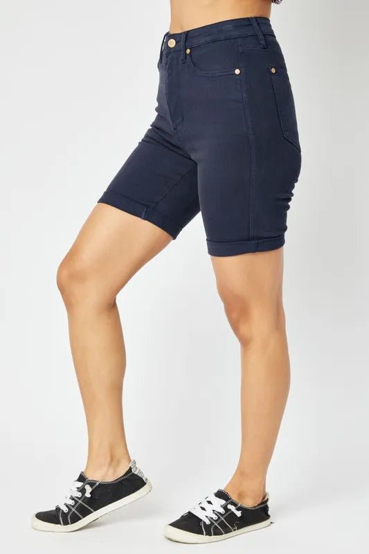 Judy Blue Full Size High Waist Tummy Control Bermuda Shorts - PBNJ FASHIONS