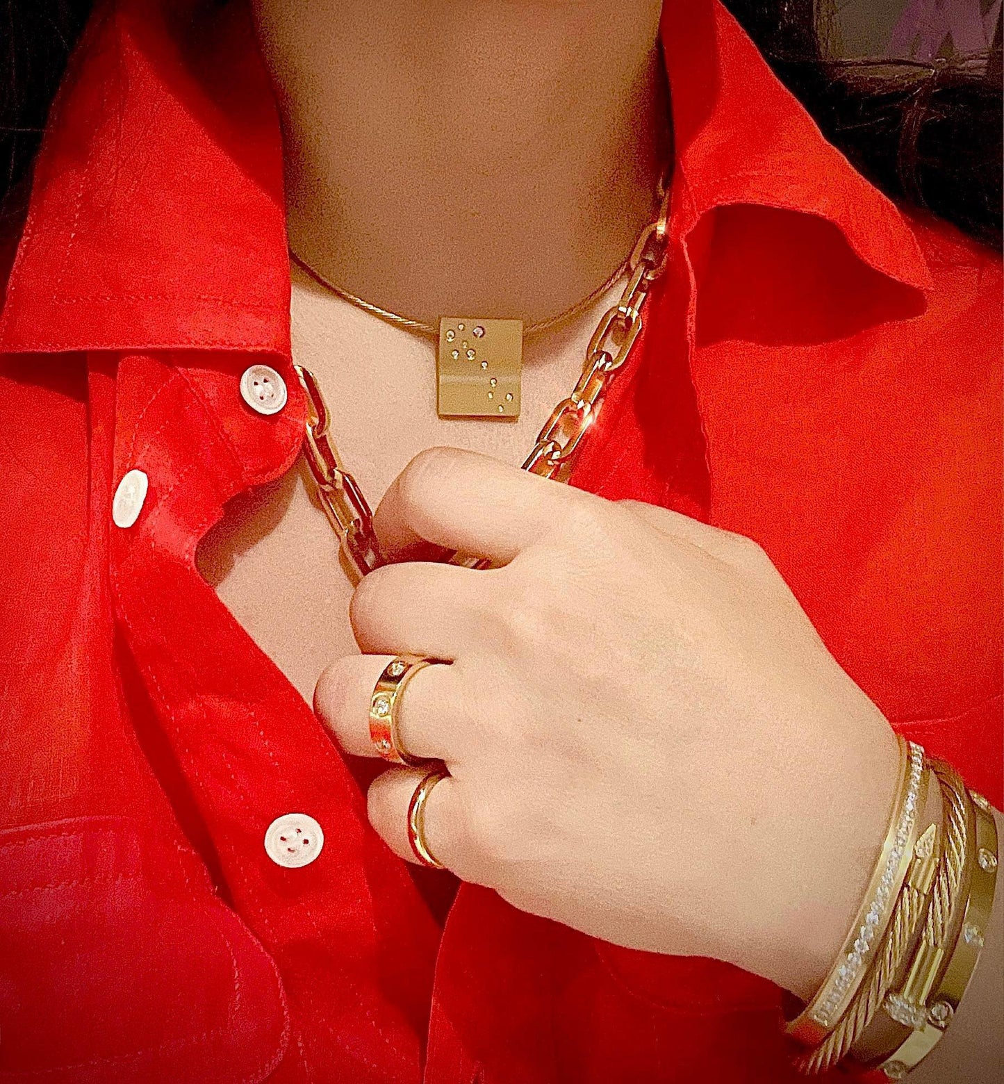 C200G B.Tiff High Polish Gold Paperclip Chain Necklace - PBNJ FASHIONS