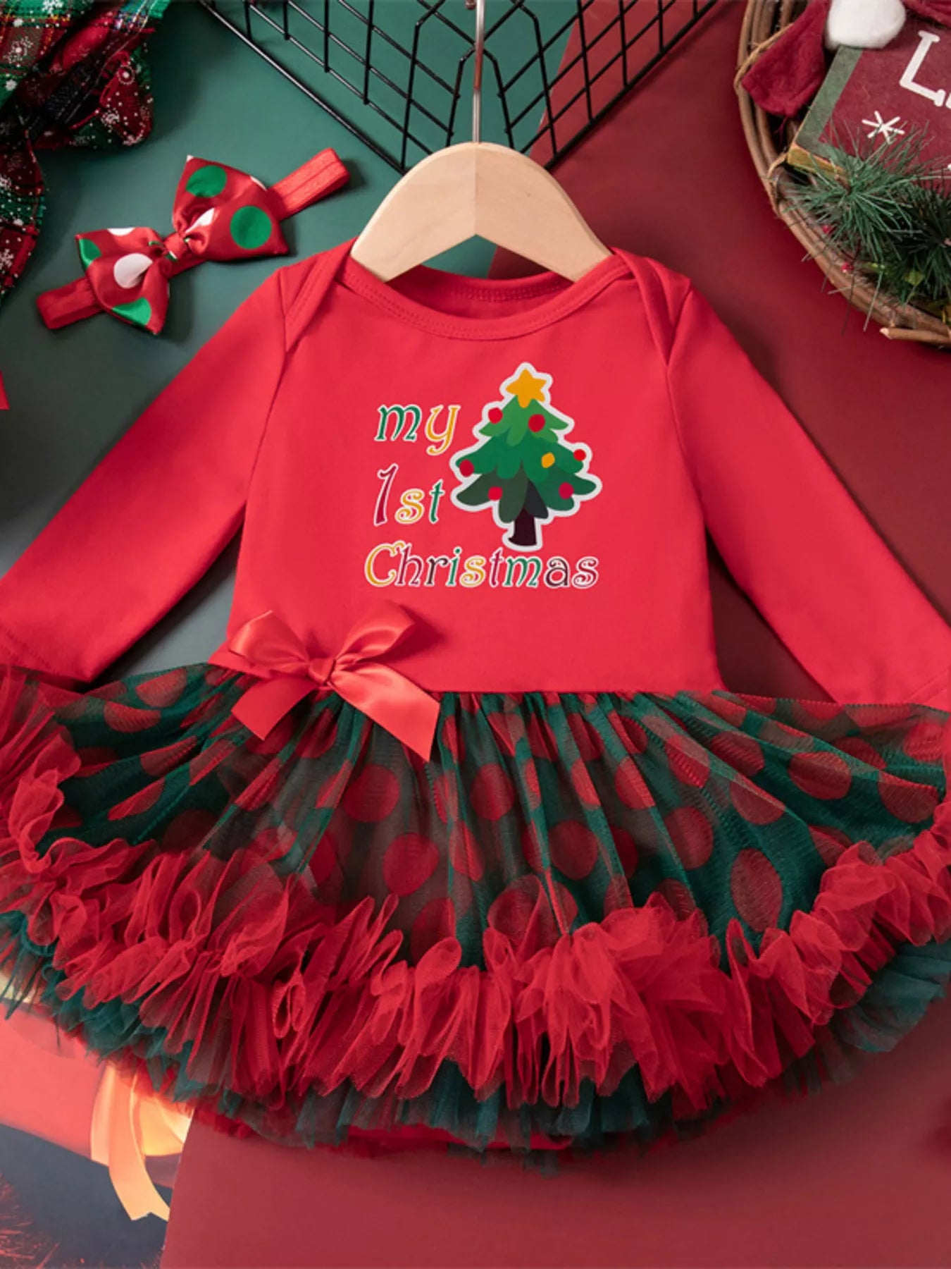 Children's Christmas Stocking Tulle Ruffle Dress - PBNJ FASHIONS