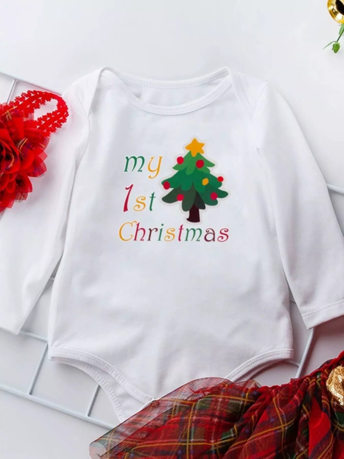 Children's Christmas Santa Baby Outfit Set with Headband - PBNJ FASHIONS
