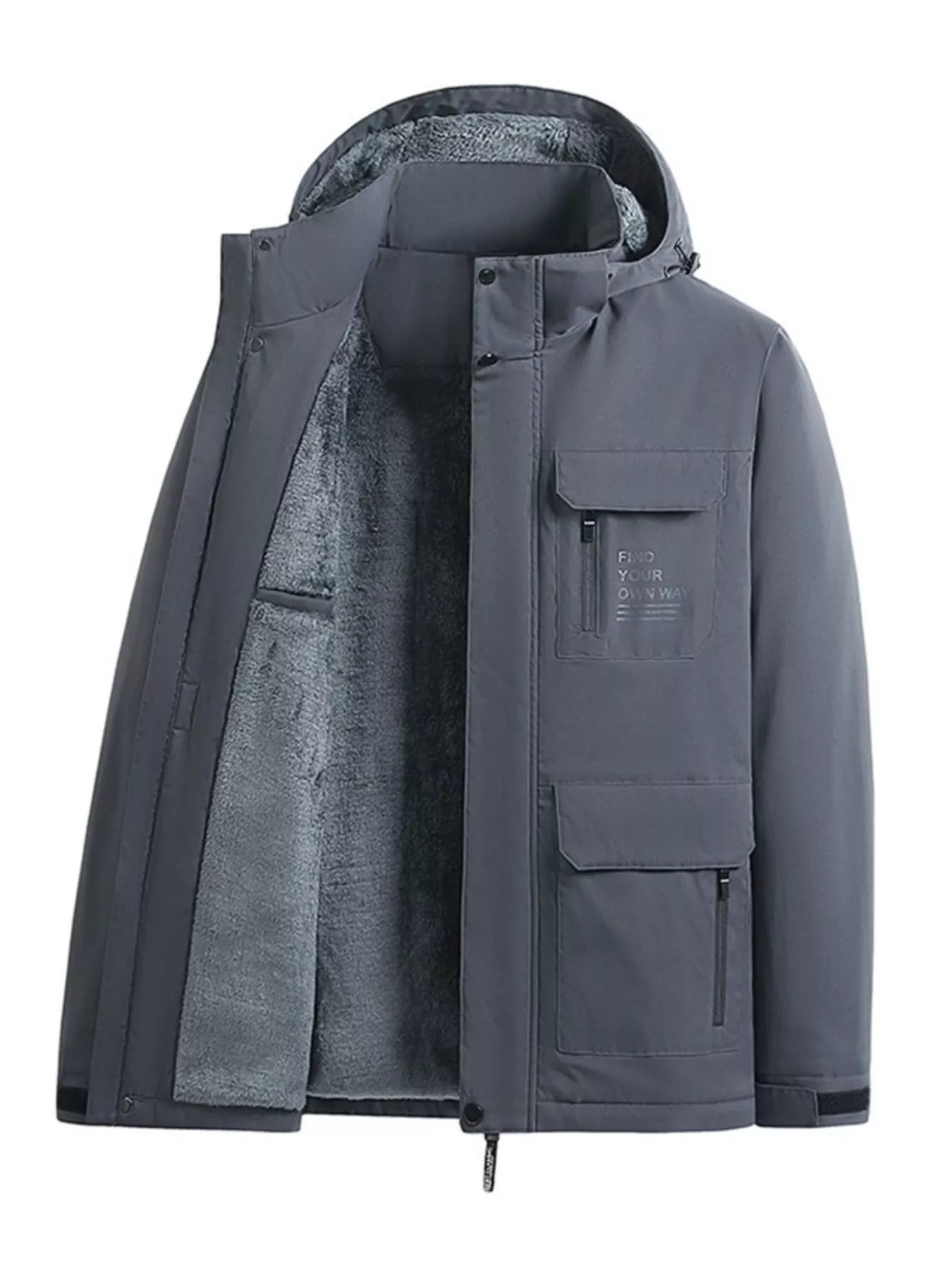 Men's Plus Size Warm Fleece Lined Hooded Winter Coat - PBNJ FASHIONS