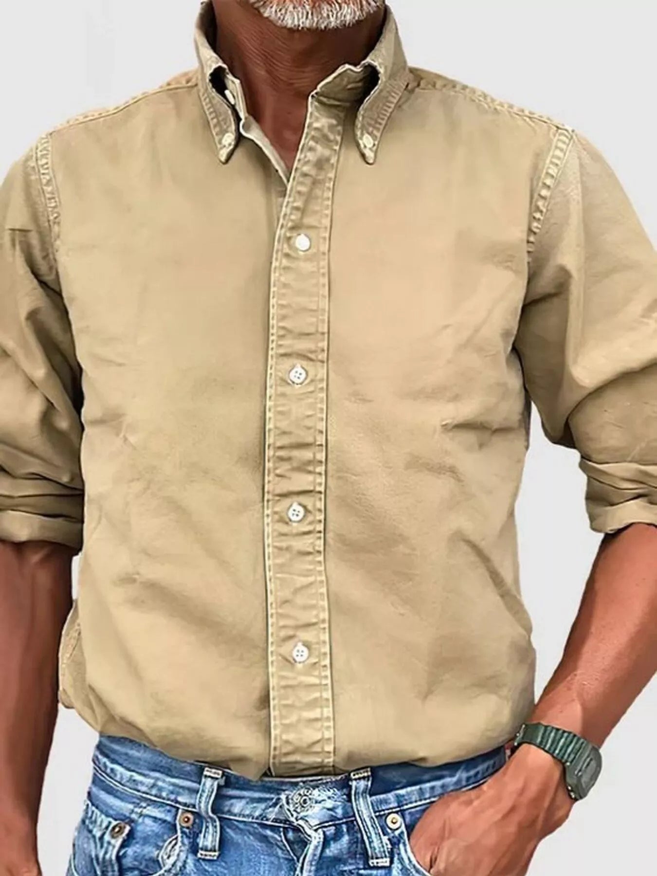 Men's Full Size Casual Button - Down Shirt Plus Size - PBNJ FASHIONS