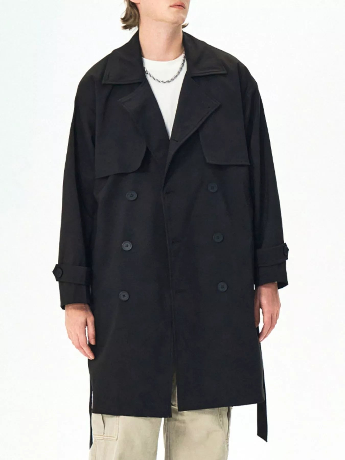 Men's Full Size Double - Breasted Trench Coat Plus Size - PBNJ FASHIONS