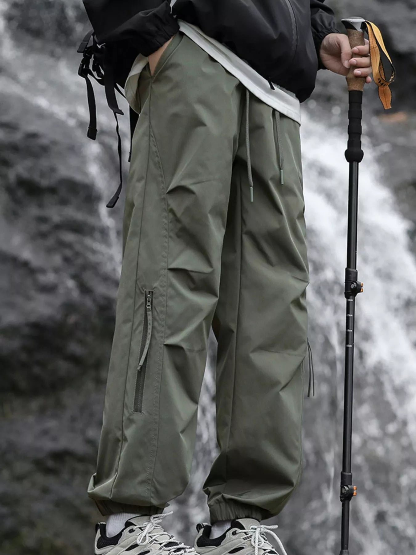 Men's Plus Size Cargo Pants with Zipper Pockets - PBNJ FASHIONS