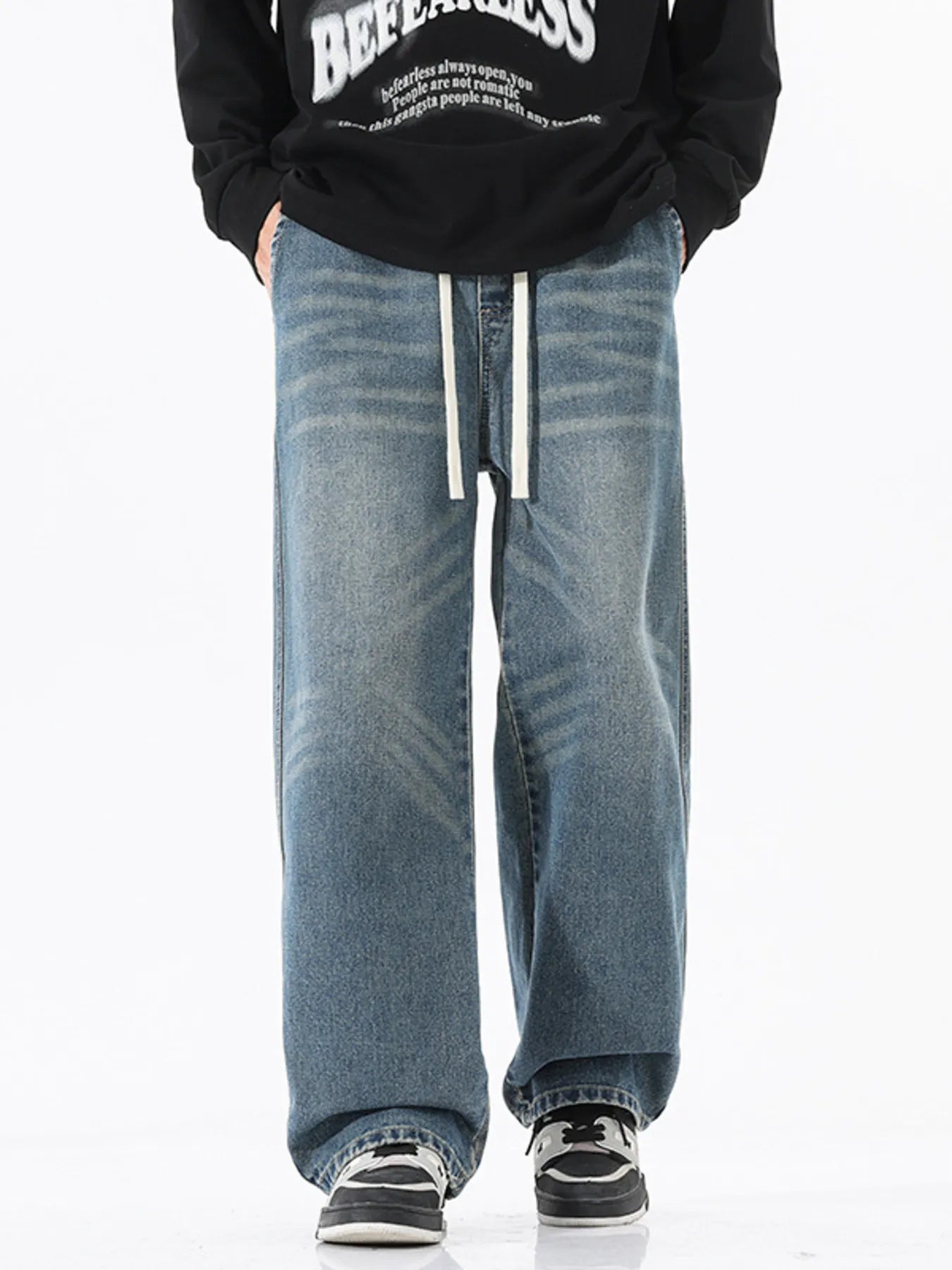 Men's Full Size Wash Wide Leg Jeans Plus Size - PBNJ FASHIONS