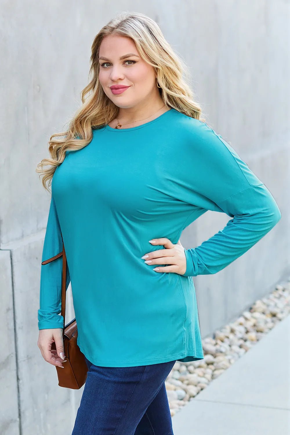 Basic Bae Full Size Round Neck Dropped Shoulder T-Shirt - PBNJ FASHIONS