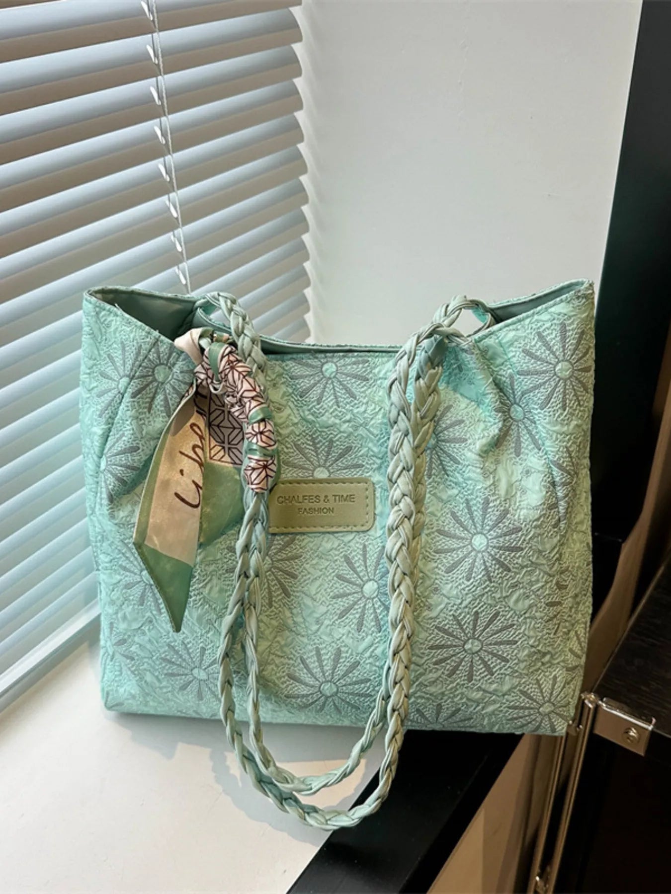 Braided Handle Tote Bag - PBNJ FASHIONS