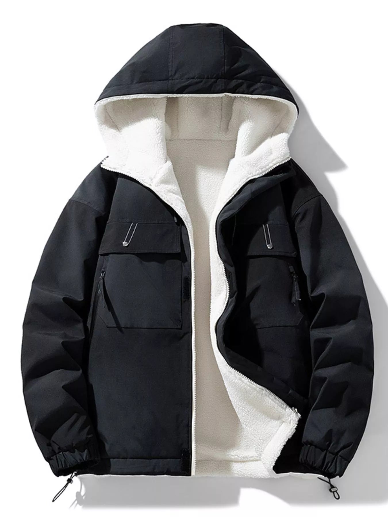 Men's Full Size Hooded Fleece Lined Windproof Jacket Plus Size - PBNJ FASHIONS