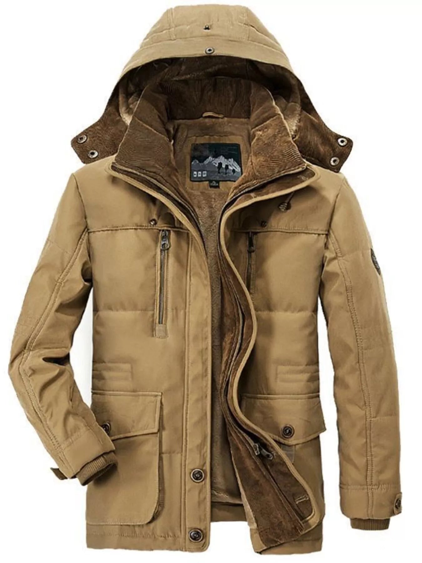 Men's Plus Size Zip Up Hooded Winter Coat - PBNJ FASHIONS