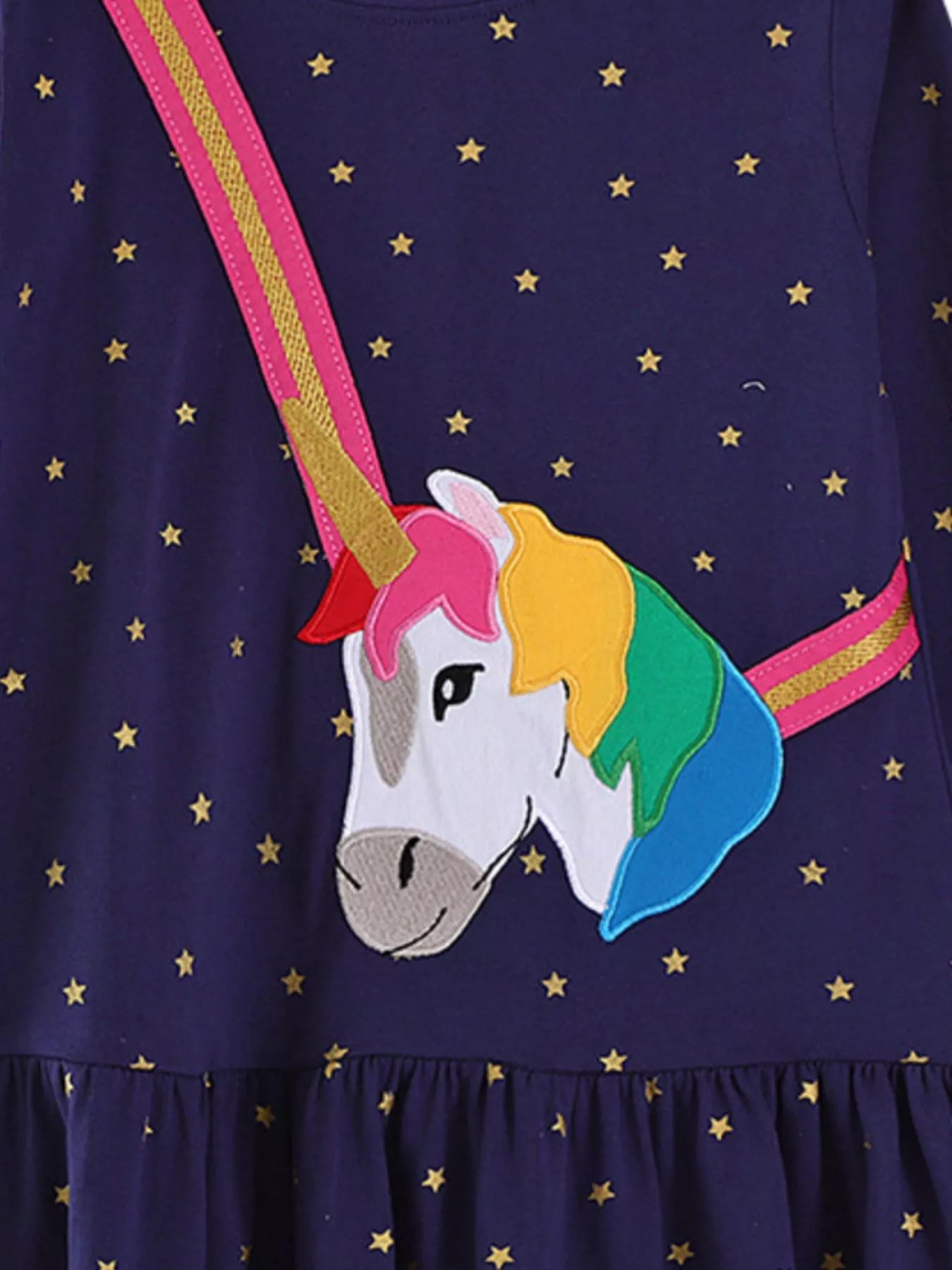 Children's Embroidered Unicorn Long Sleeve Dress - PBNJ FASHIONS