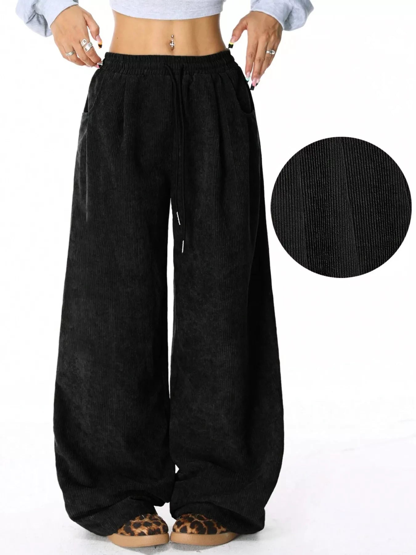 Casual Corduroy Wide Leg Pants - PBNJ FASHIONS