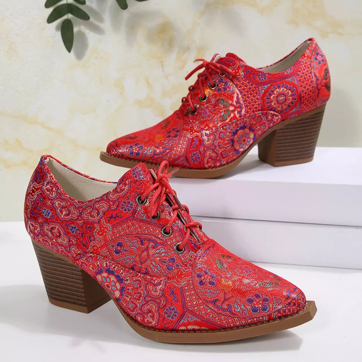 Point Toe Block Heels Ankle Boots - PBNJ FASHIONS