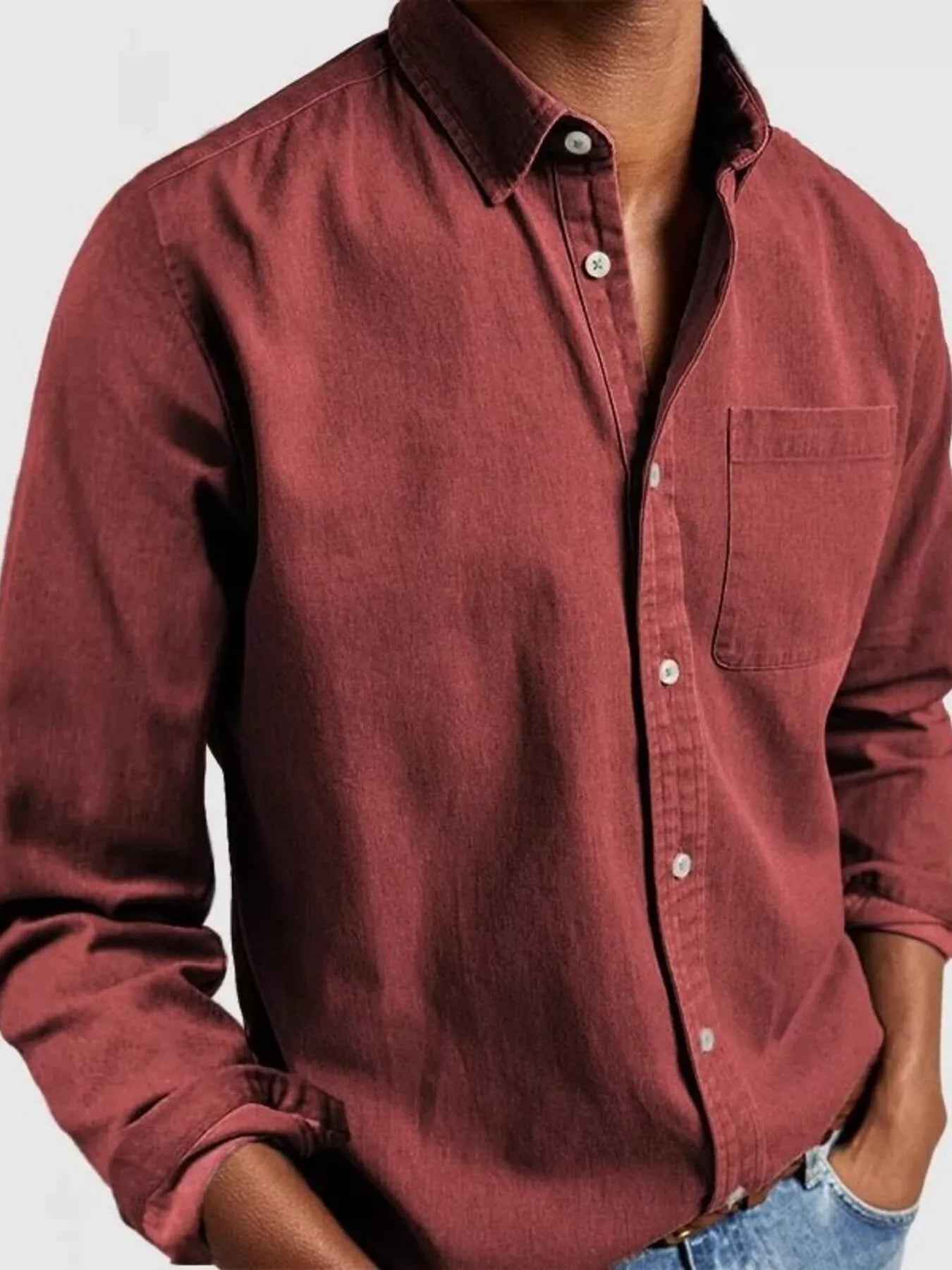 Men's Full Size Button Up Long Sleeve Shirt Plus Size - PBNJ FASHIONS