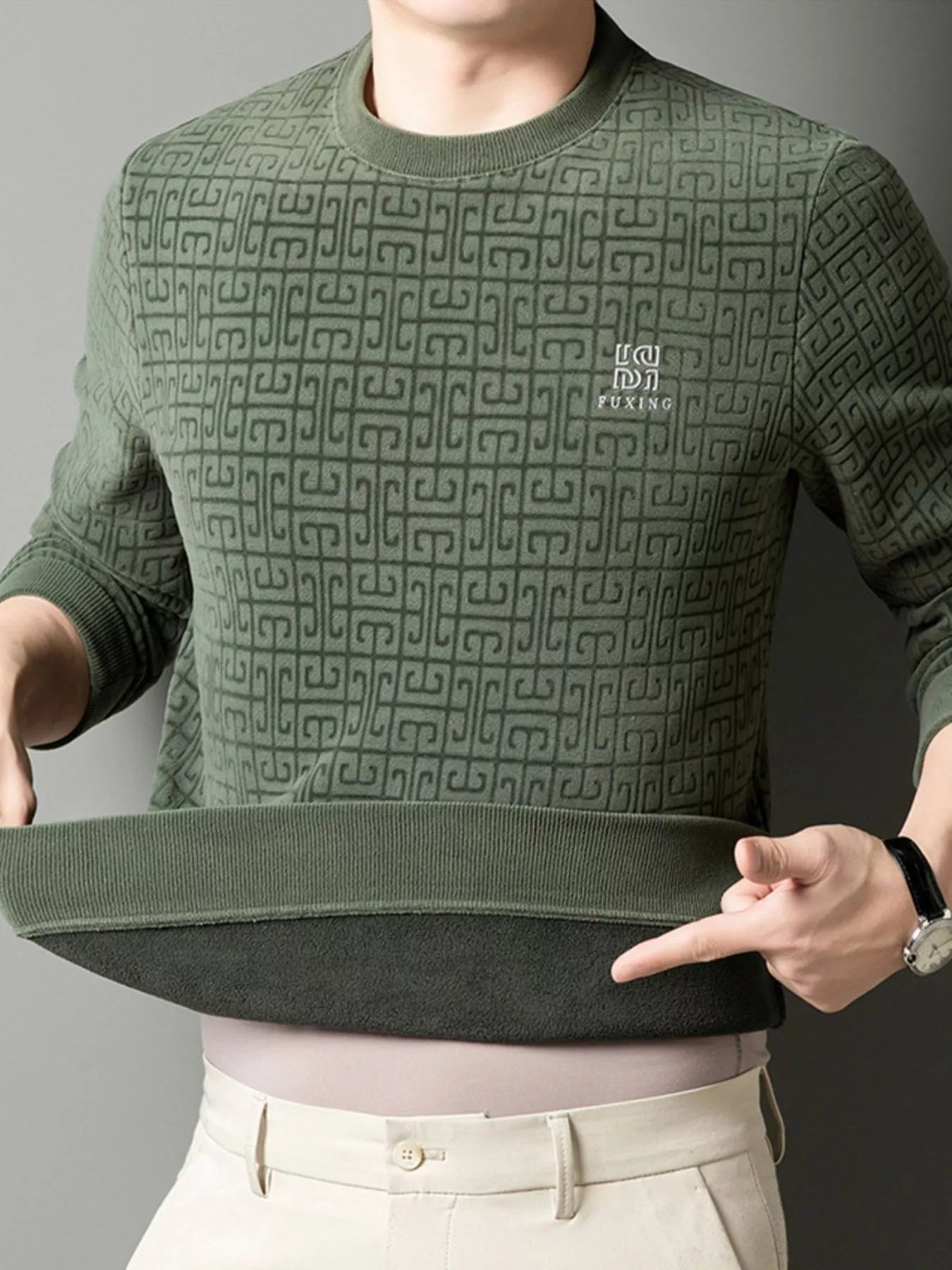 Men's Plus Size Long Sleeve Textured Casual Knit Top - PBNJ FASHIONS
