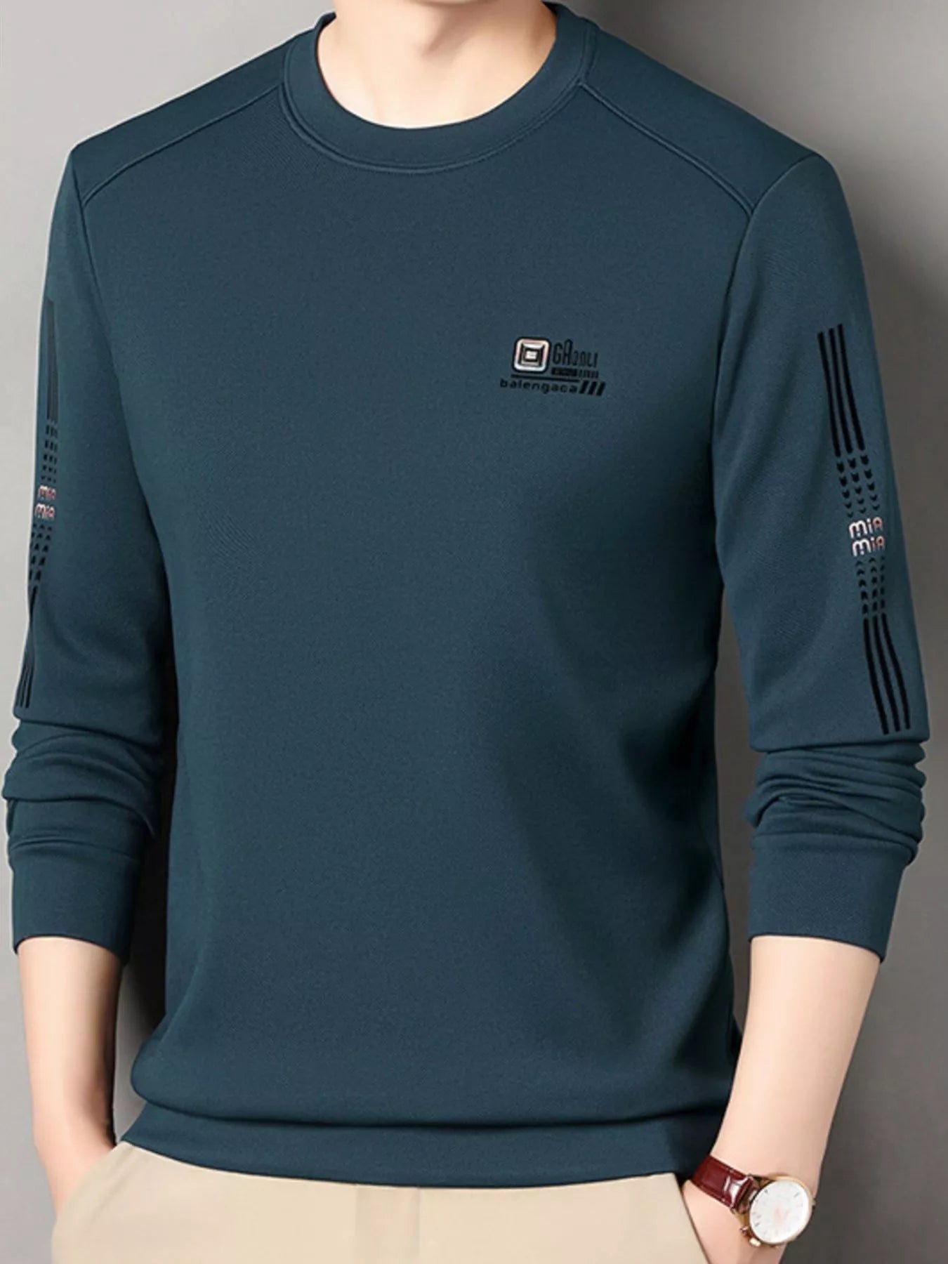 Men's Plus Size Casual Long Sleeve T-Shirt - PBNJ FASHIONS
