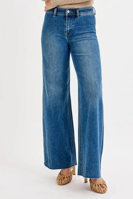 RISEN High - Waisted Wide Leg Jeans - PBNJ FASHIONS
