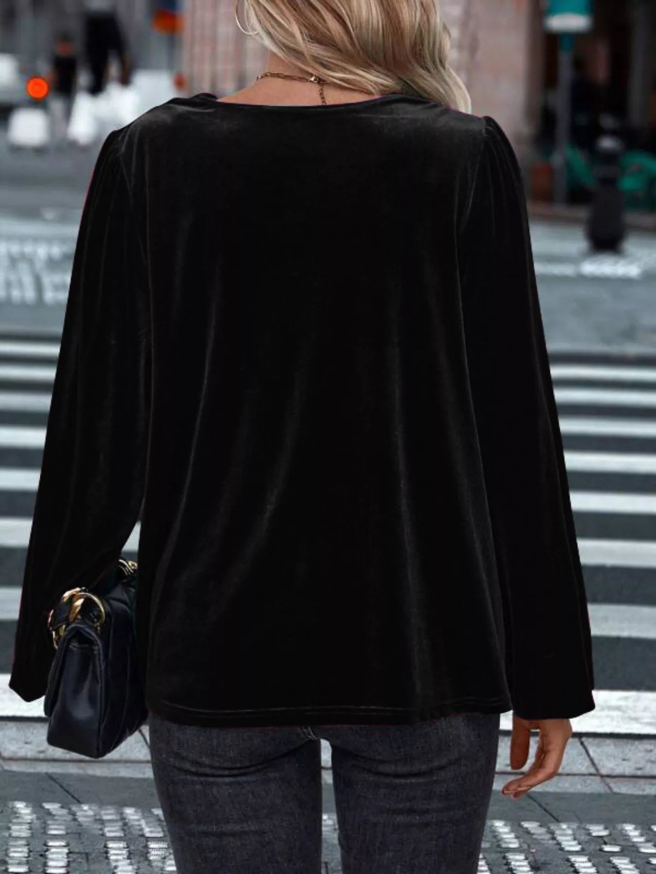 Full Size Velvet Cowl Neck Blouse Plus Size - PBNJ FASHIONS