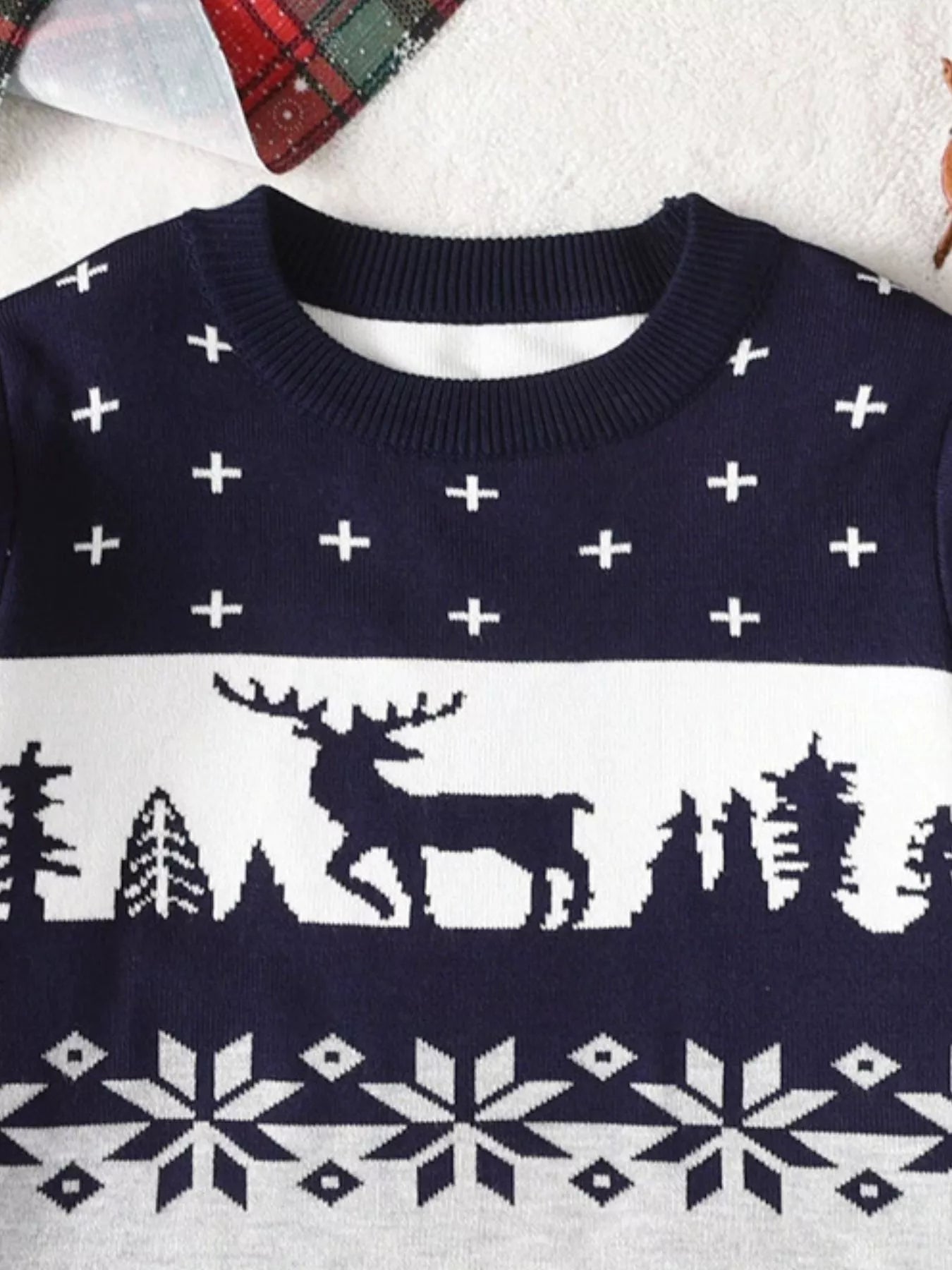 Children's Christmas Reindeer Pattern Knit Sweater - PBNJ FASHIONS