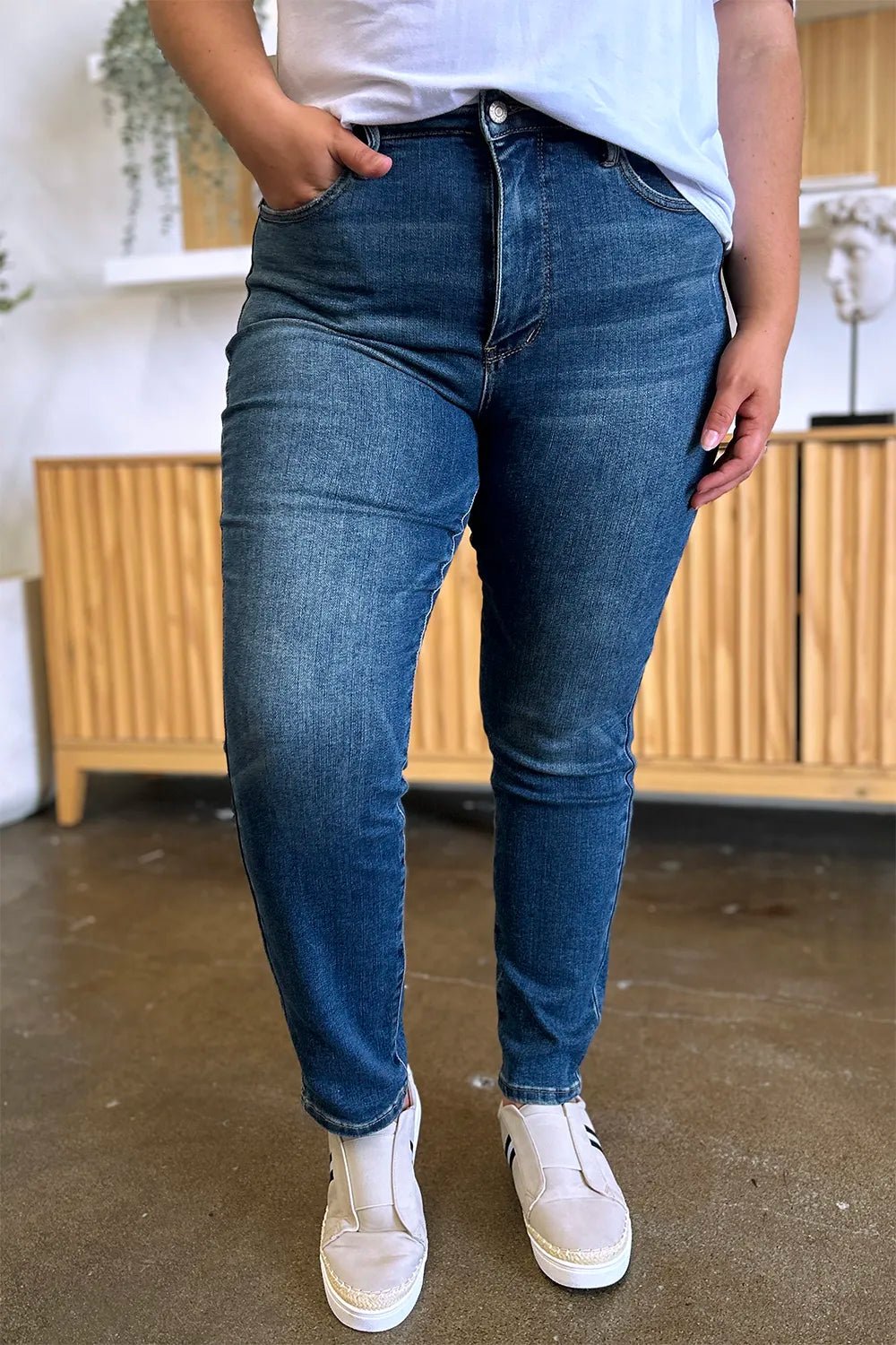 Judy Blue Full Size Tummy Control High Waist Slim Jeans - PBNJ FASHIONS