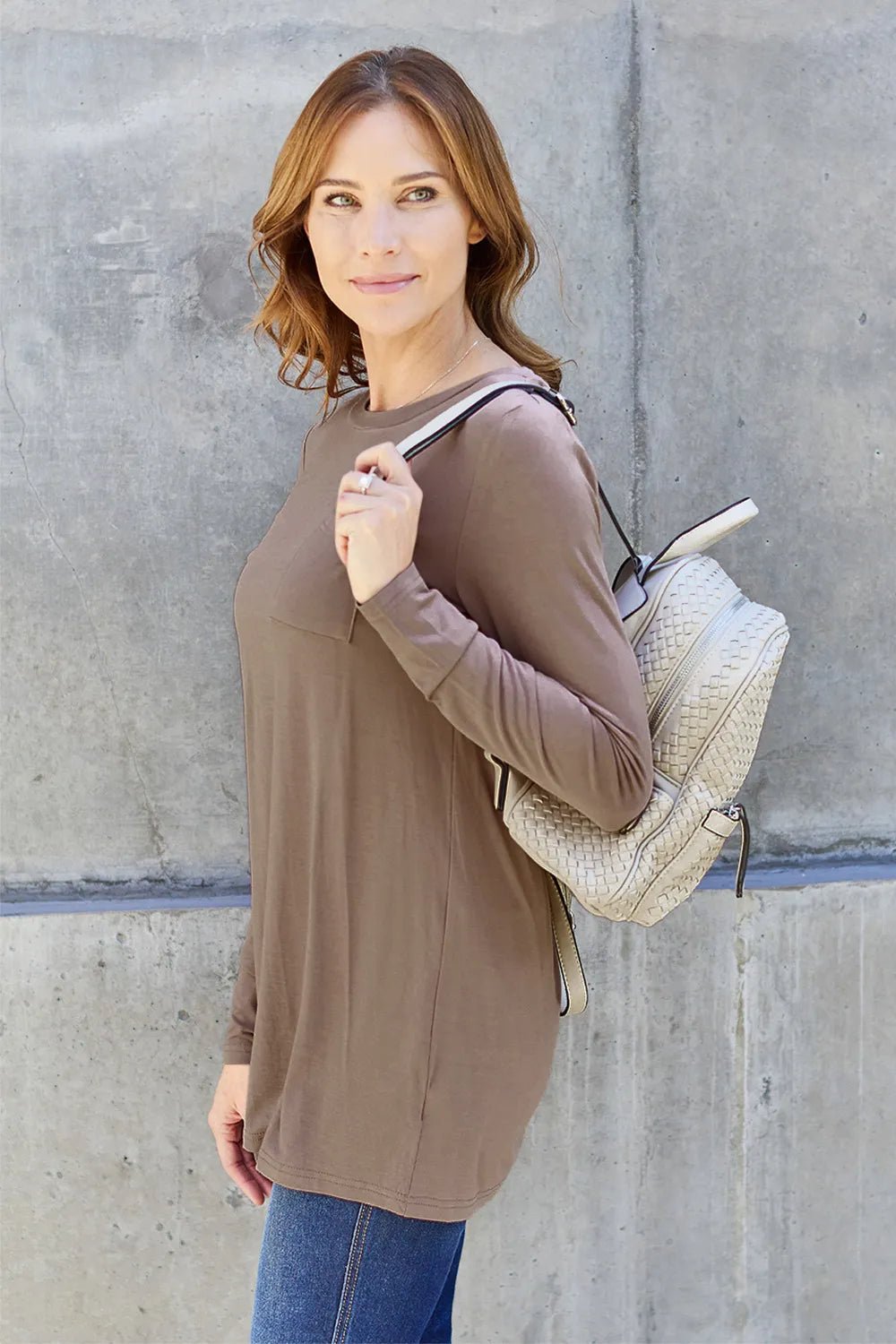 Basic Bae Full Size Round Neck Long Sleeve Top - PBNJ FASHIONS