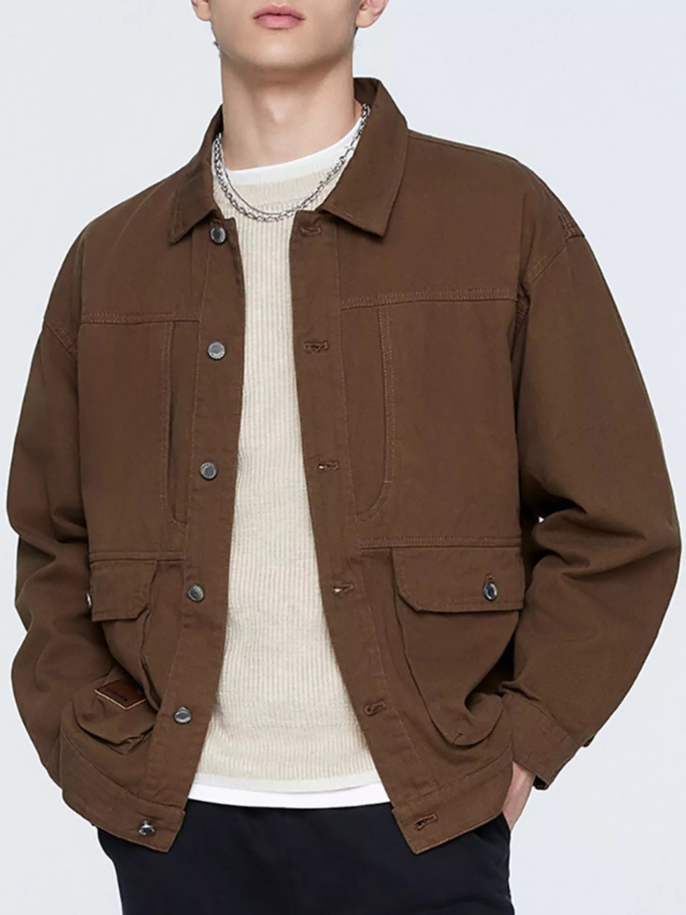 Men's Plus Size Button Up Long Sleeve Jacket - PBNJ FASHIONS