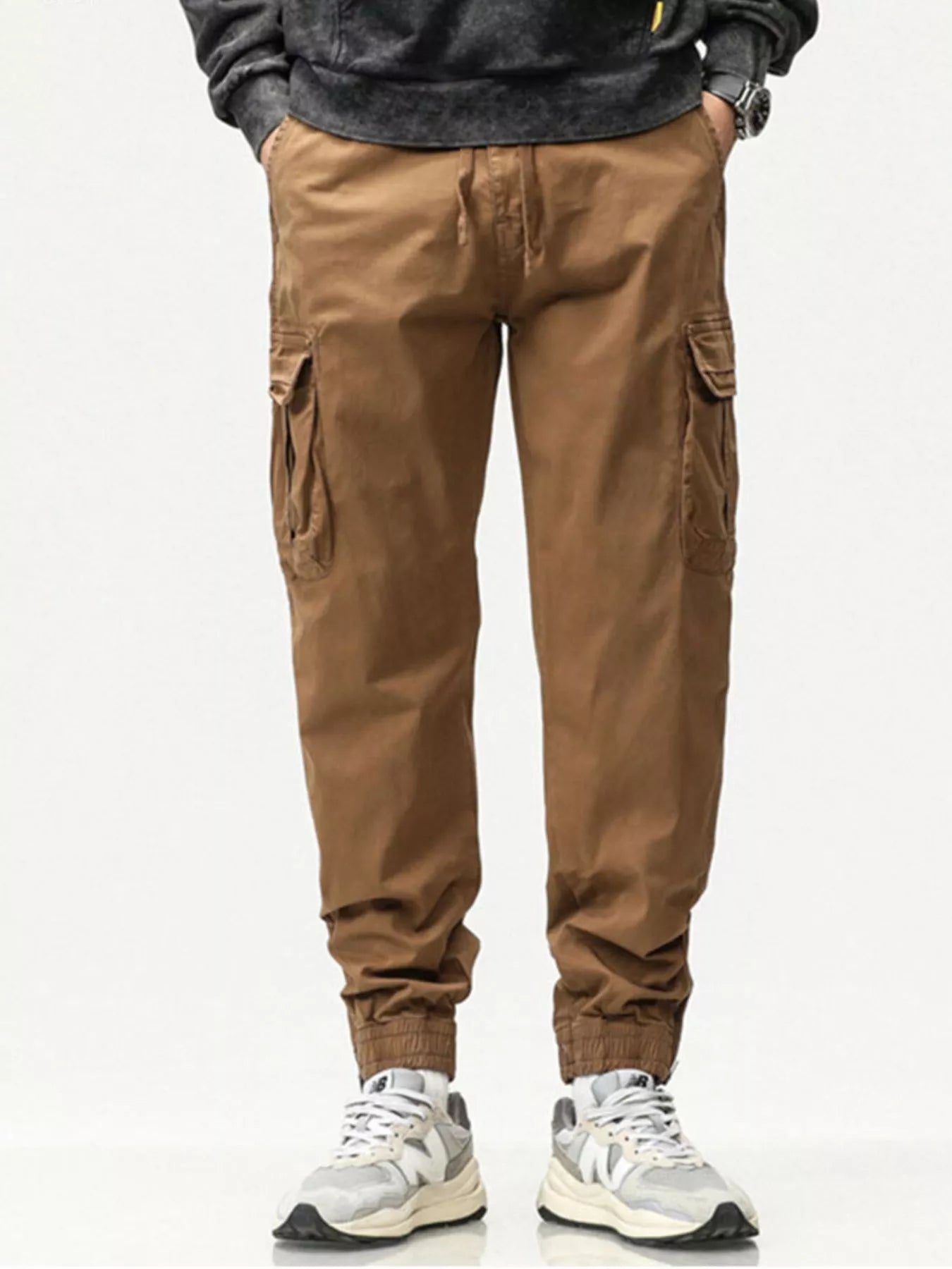 Men's Full Size Casual Cargo Pants with Drawstring Waist Plus Size - PBNJ FASHIONS