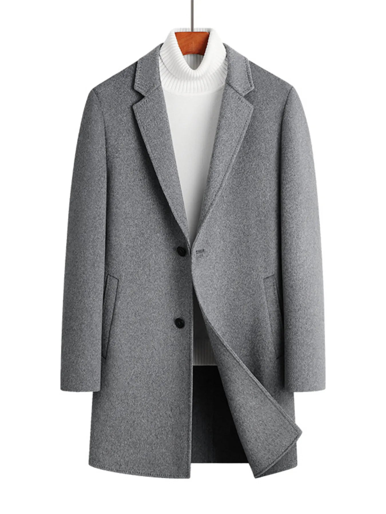 Men's Plus Size Button Up Long Sleeve Coat - PBNJ FASHIONS