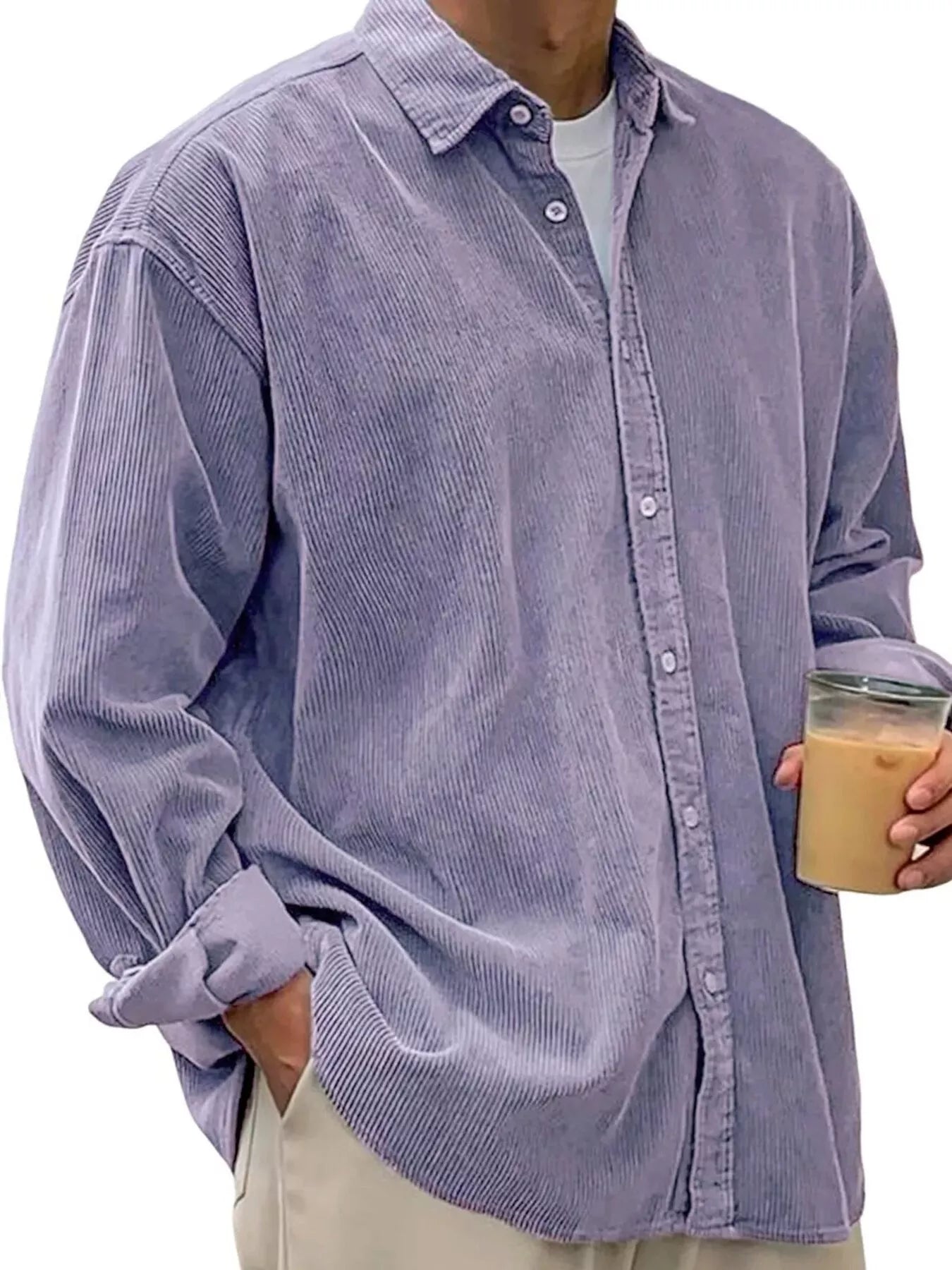 Men's Full Size Button Up Long Sleeve Shirt Plus Size - PBNJ FASHIONS