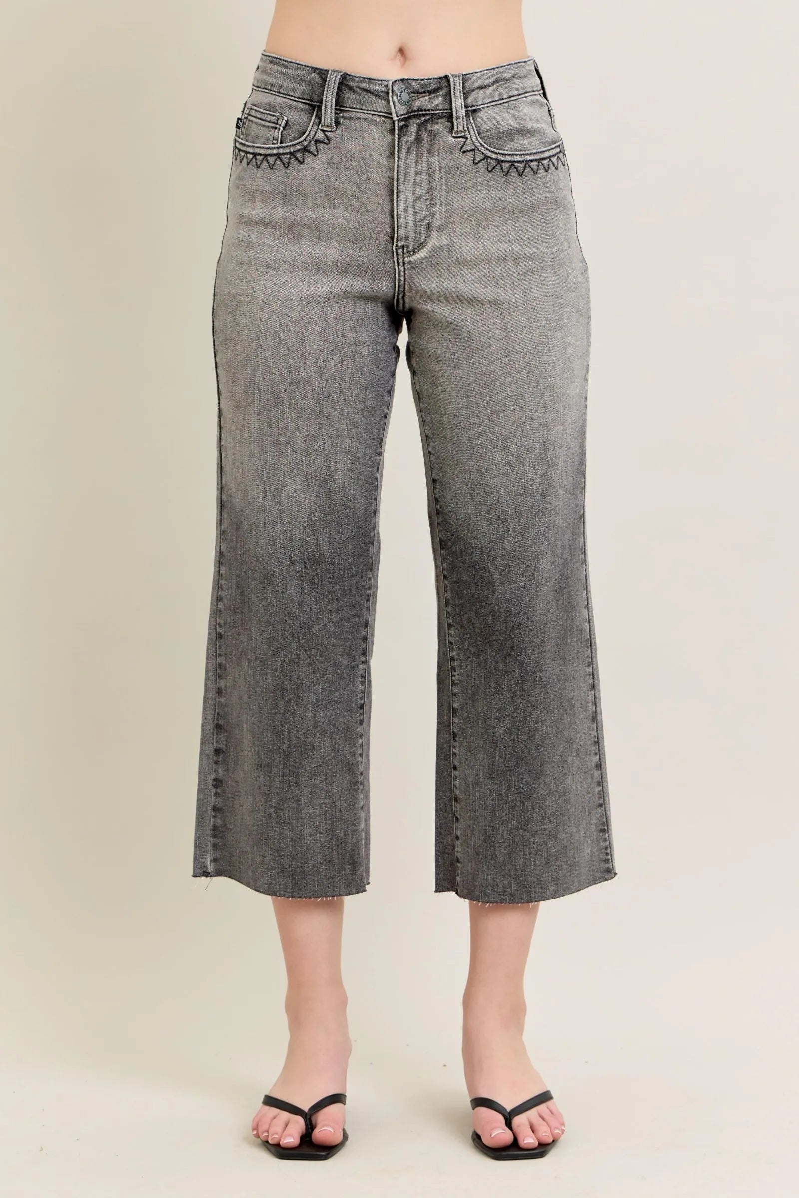 Judy Blue Full Size Wide Leg Capris Jeans Plus Size - PBNJ FASHIONS