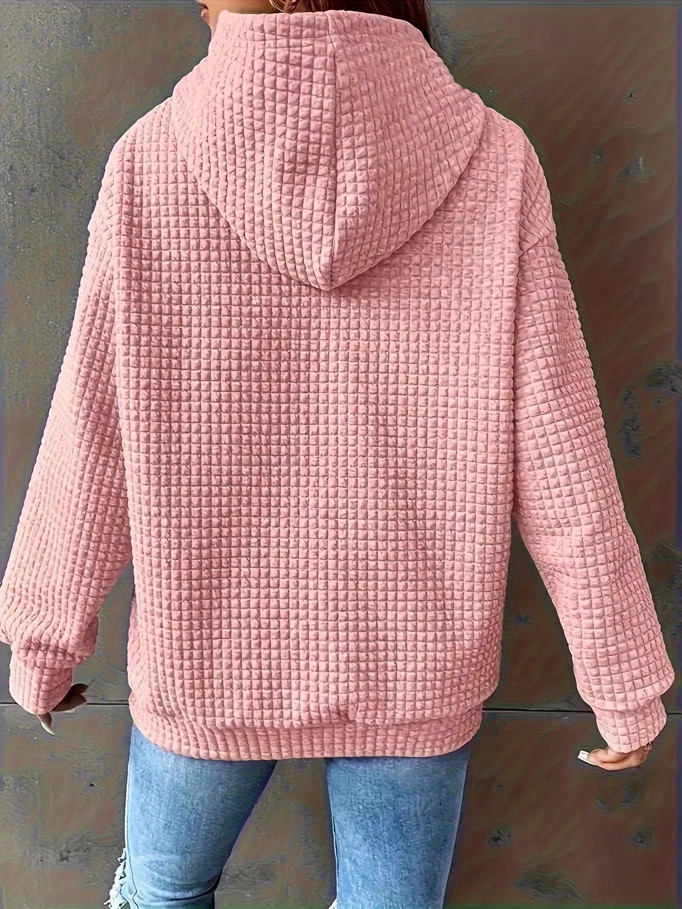 Textured Knit Drawstring Hoodie - PBNJ FASHIONS