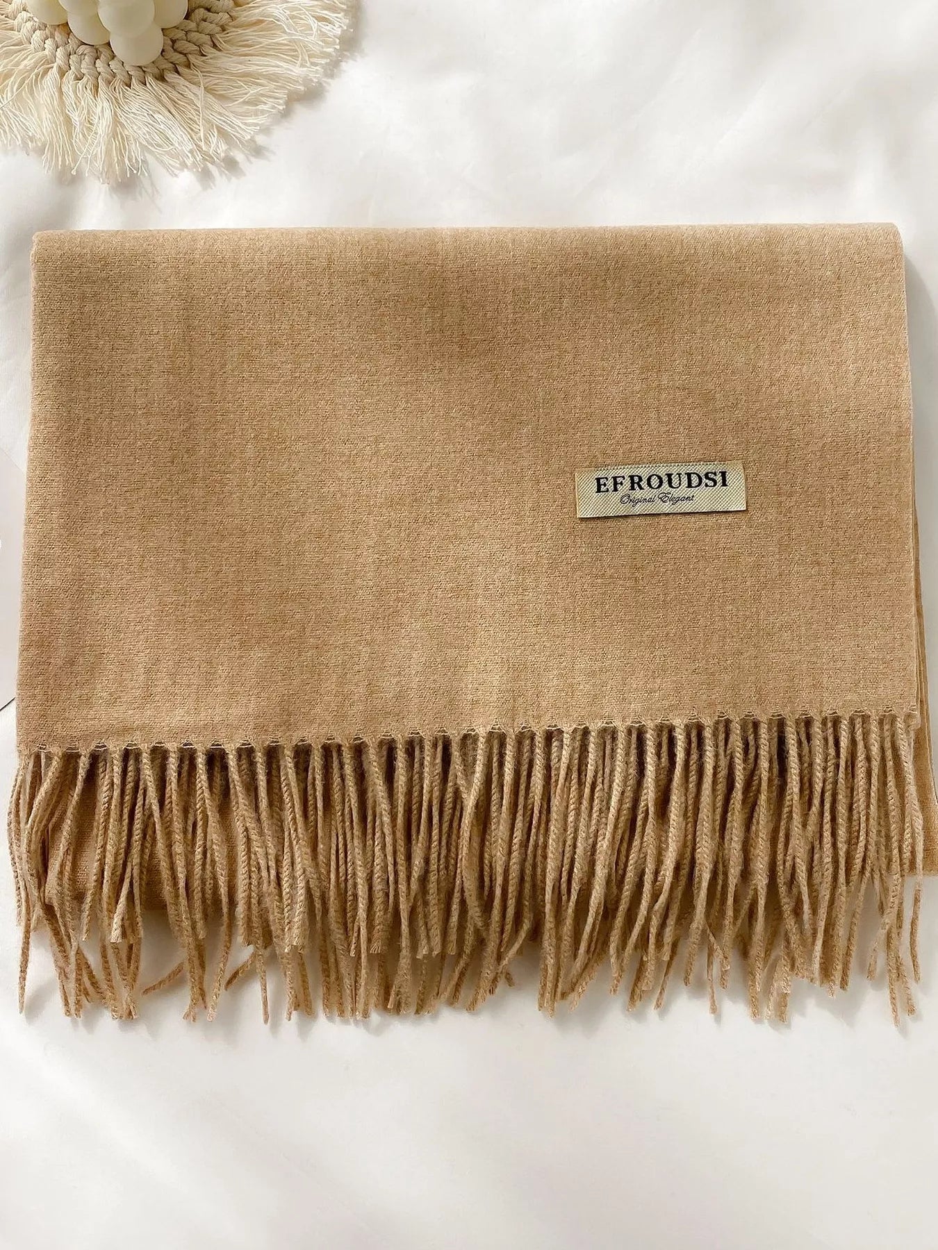 Fringe Solid Color Scarf - PBNJ FASHIONS