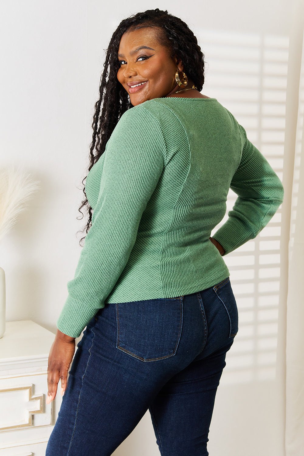 Basic Bae Scoop Neck Long Sleeve Top - PBNJ FASHIONS