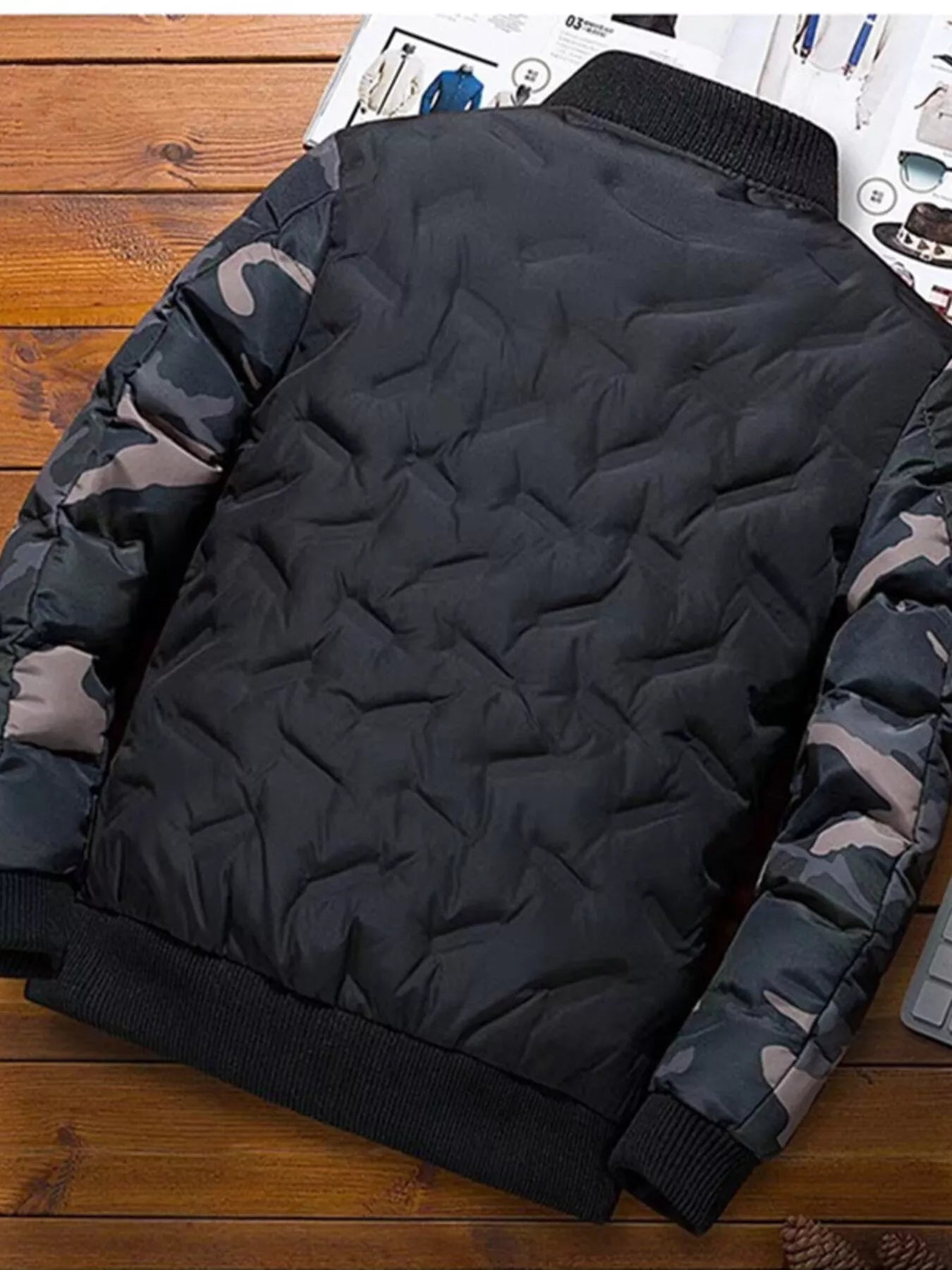 Men's Full Size Camouflage Padded Bomber Jacket Plus Size - PBNJ FASHIONS