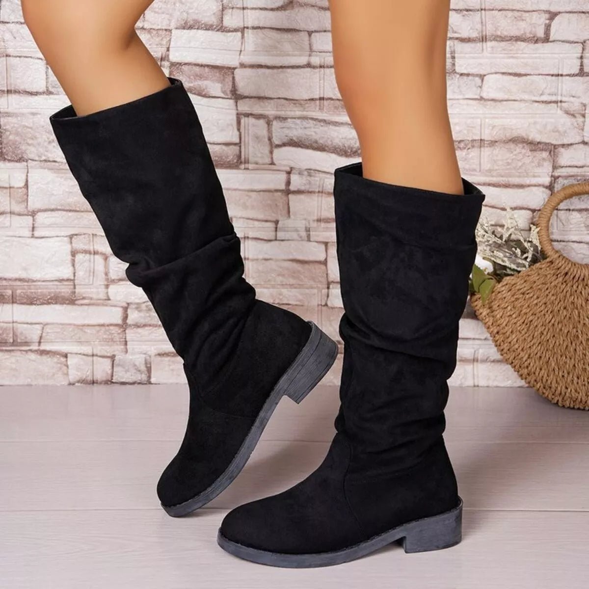 Round Toe Block Heels Boots - PBNJ FASHIONS
