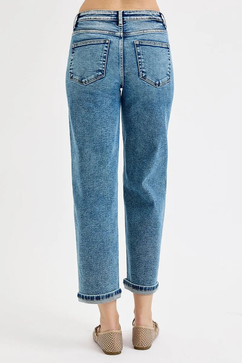 RISEN Full Size High Rise Crop Boyfriend Jeans Plus Size - PBNJ FASHIONS