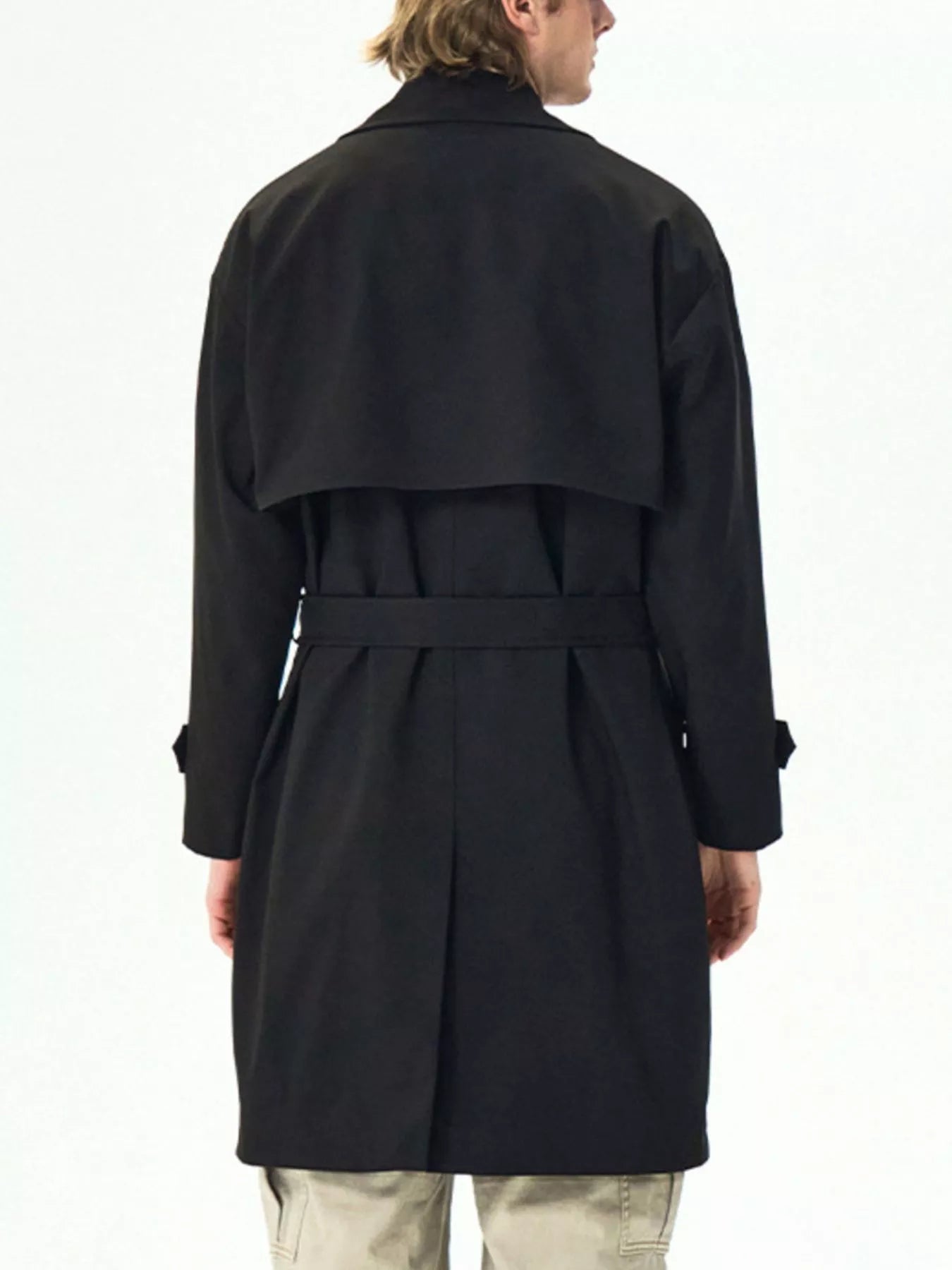 Men's Full Size Double - Breasted Trench Coat Plus Size - PBNJ FASHIONS