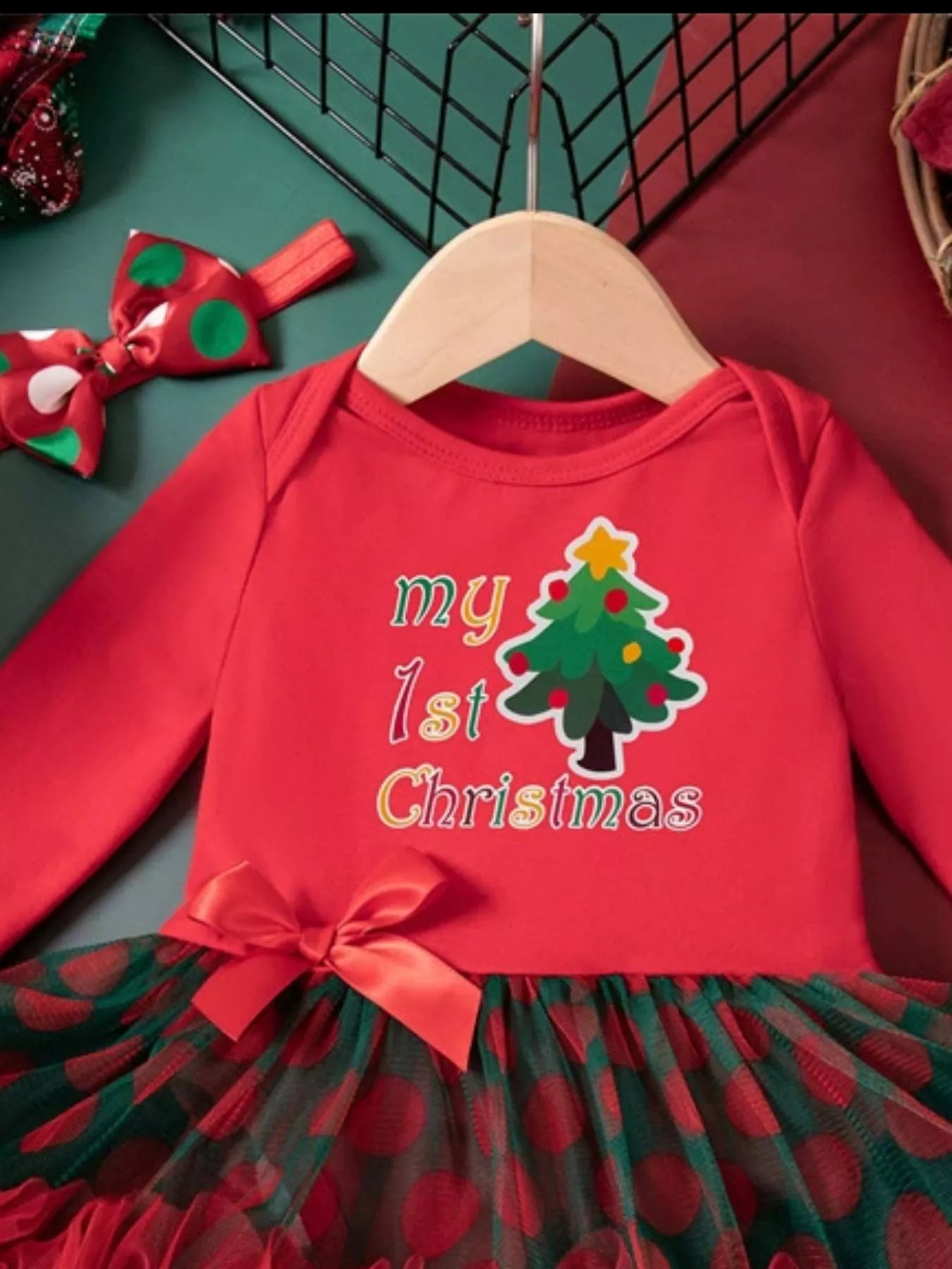 Children's Christmas Stocking Tulle Ruffle Dress - PBNJ FASHIONS