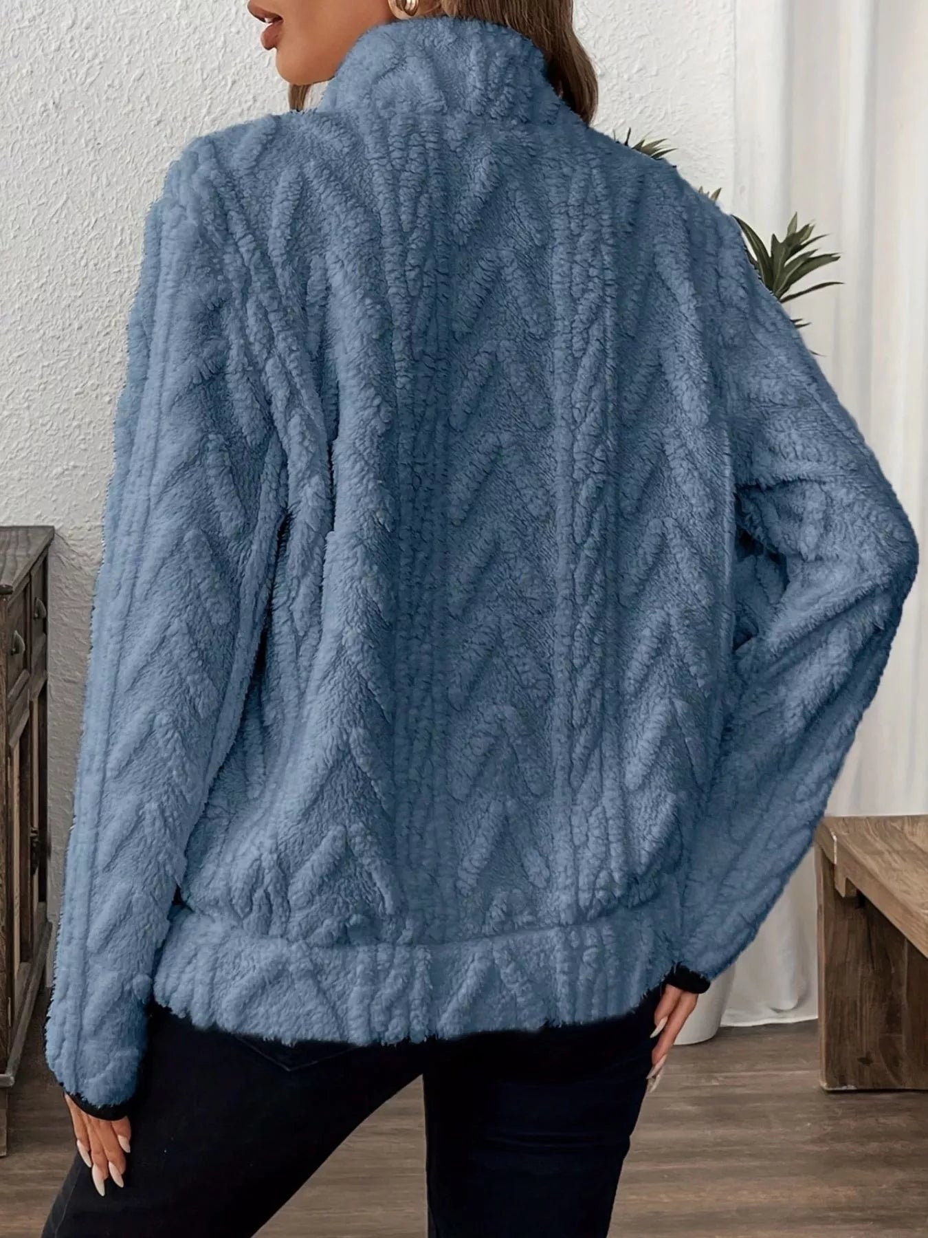 Full Size Half Zip Kangaroo Pocket Sweatshirt Plus Size - PBNJ FASHIONS