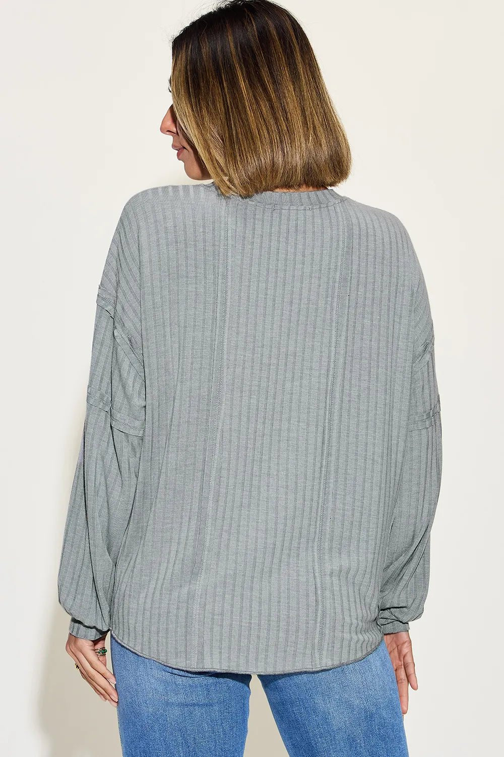 Basic Bae Full Size Ribbed Round Neck Long Sleeve T-Shirt - PBNJ FASHIONS