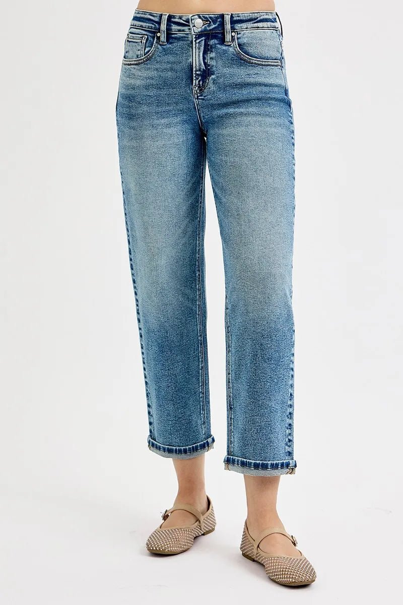 RISEN Full Size High Rise Crop Boyfriend Jeans Plus Size - PBNJ FASHIONS
