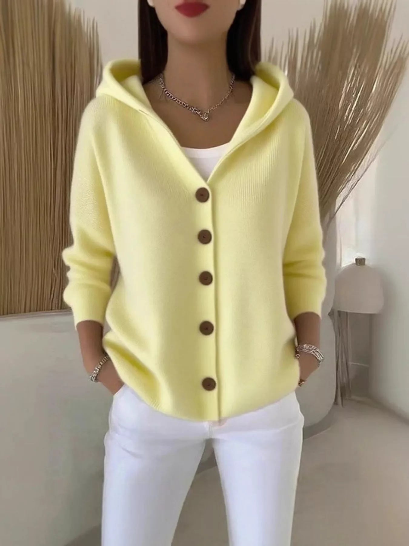 Full Size Hooded Button - Down Knit Cardigan Plus Size - PBNJ FASHIONS