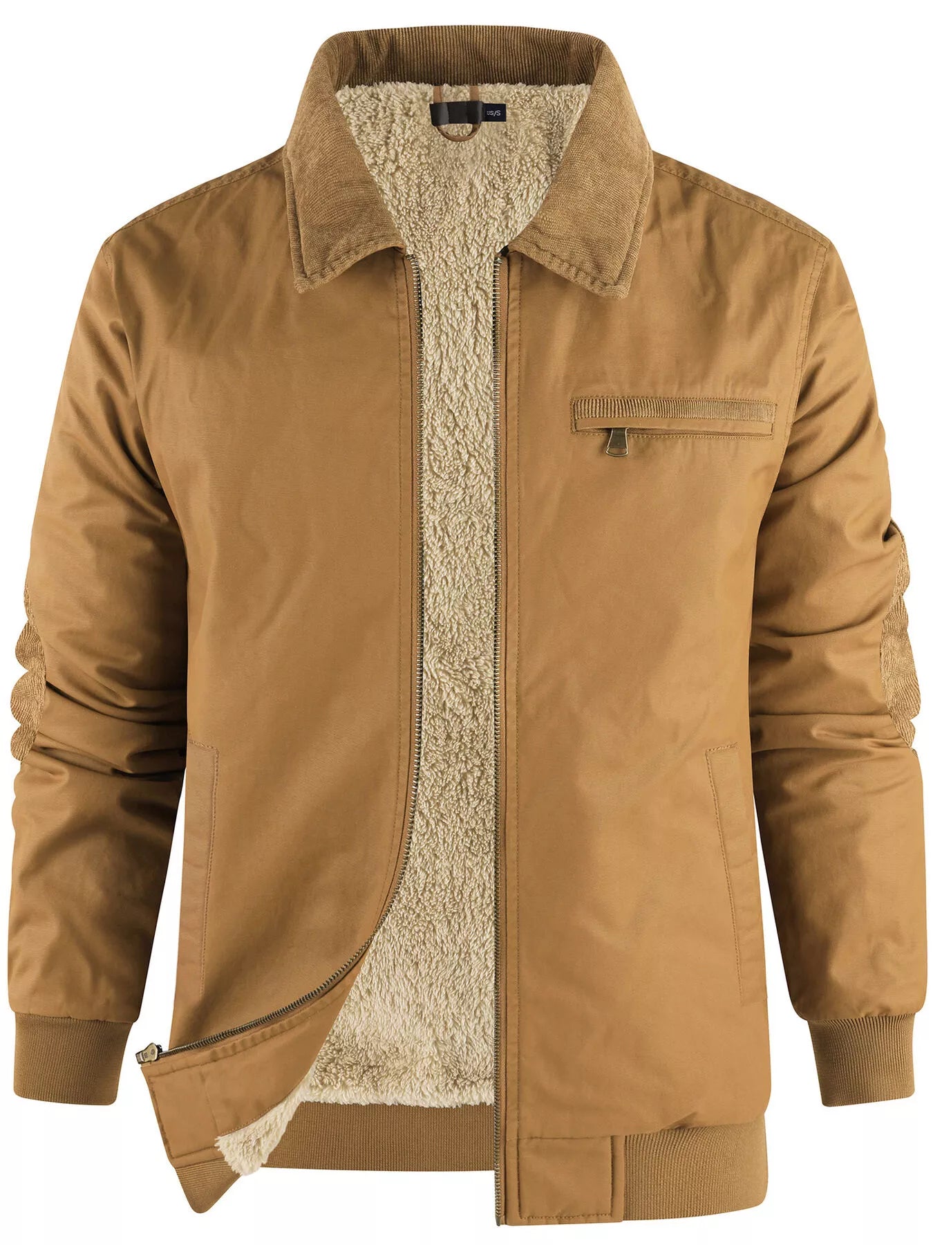 Men's Sherpa Lined Zip Up Jacket - PBNJ FASHIONS